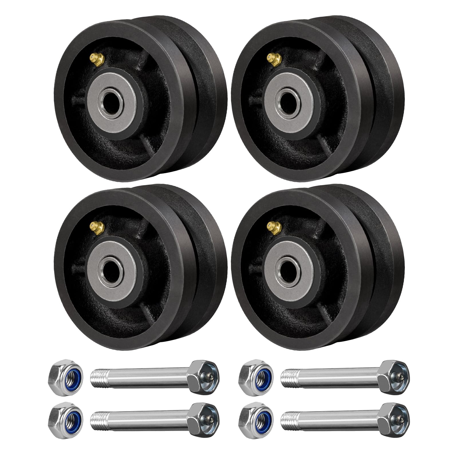 4" x 1.5" V-Groove Steel Wheel, 7/8" Wide 90° Groove Fits 1" Angle Iron Track, Heavy Duty Industrial Track Wheel with Relief Groove, High Load Capacity（2 Pack） — Amazon image 23