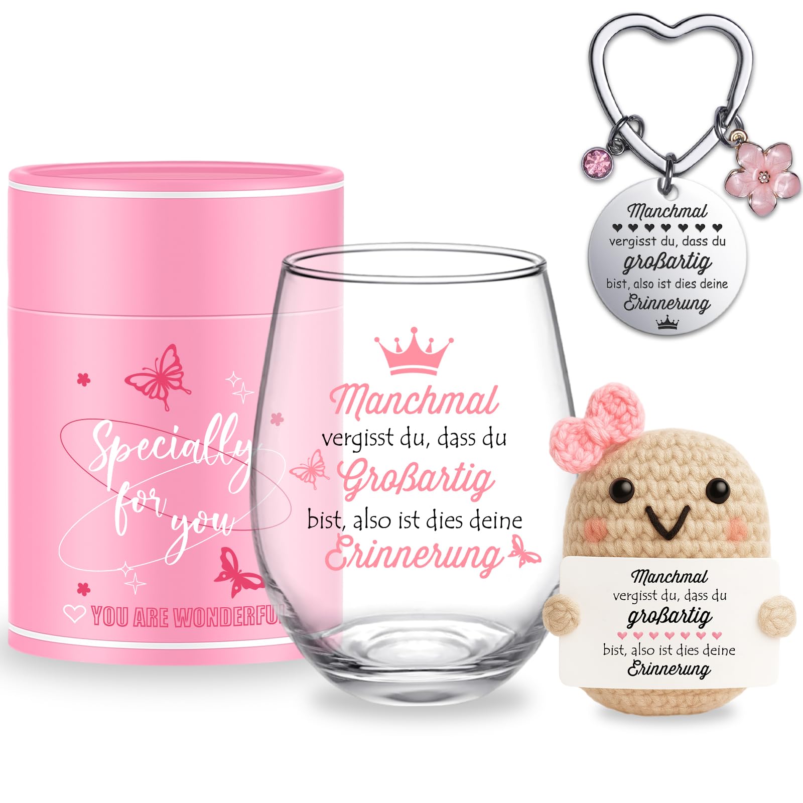 Tixlux Geschenk für Freundin Frauen Weingläser Geburtstagsgeschenk für Frauen Freundschaftsgeschenke Dankeschöngeschenke Personalisierte Geschenke für Beste Freundin 450ml