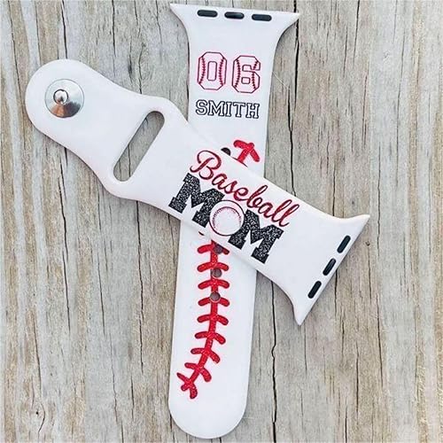 Miniatura 5 de Personalised Custom Watch Bands Custom Baseball Mum Bands With Name and Number Ball Games Bands Gifts For Mum 38mm 40mm 41mm 42mm 44mm 45mm