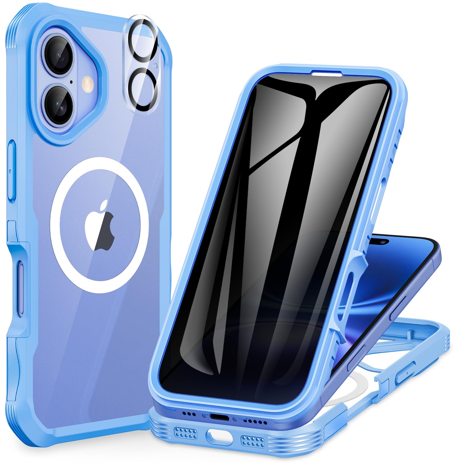 Custodia Magnetica Per IPhone 16 Pro Con 2 Pellicole Privacy E Protezione Fotocamera - Antiurto Grado Militare - Sottile E Resistente - 2