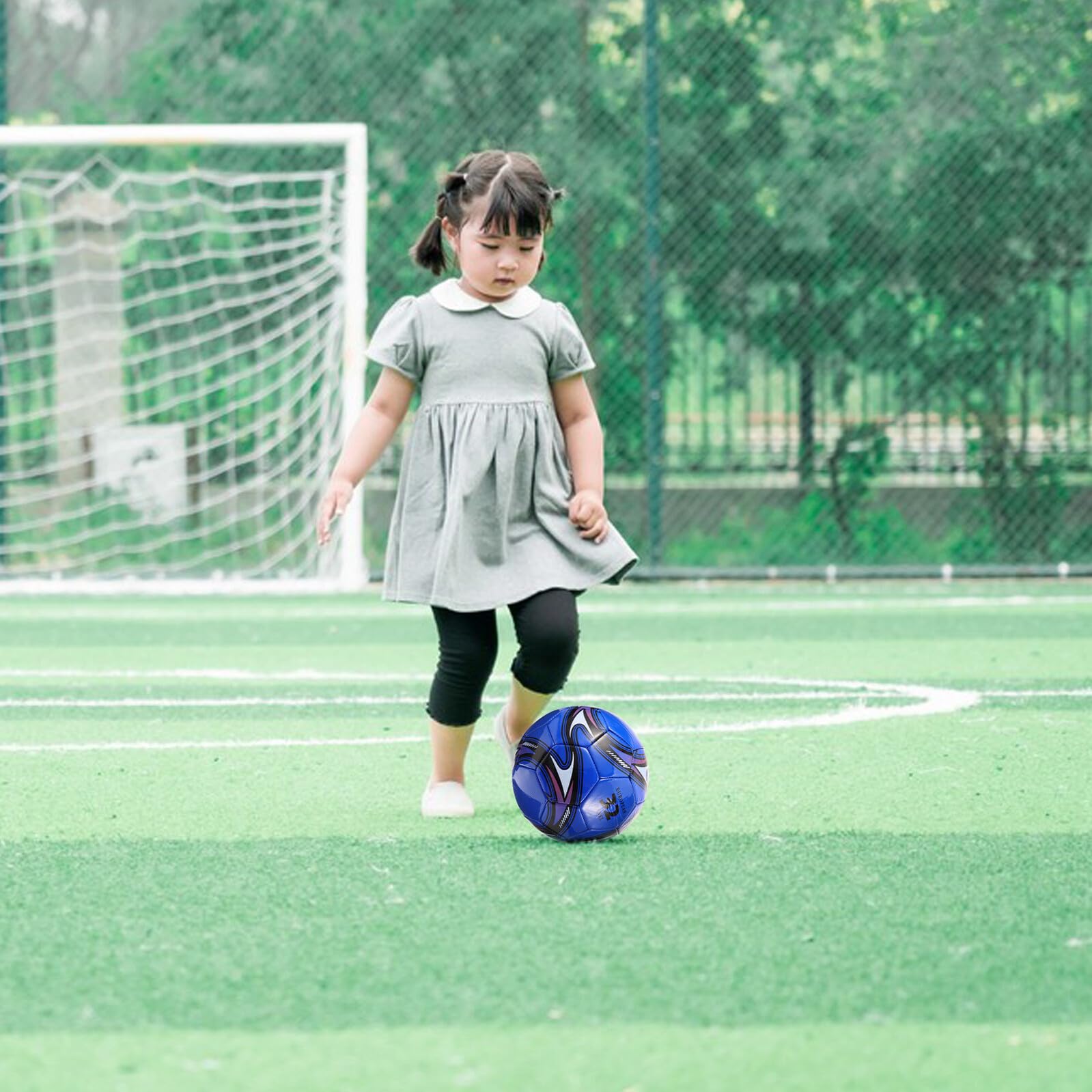 BESPORTBLE Pallone da Calcio Bambini 5 in PVC Cucito per Allenamento | Blu, per Partite e Attività Sportive, Tocco Gradevole, Resistenza All’usura