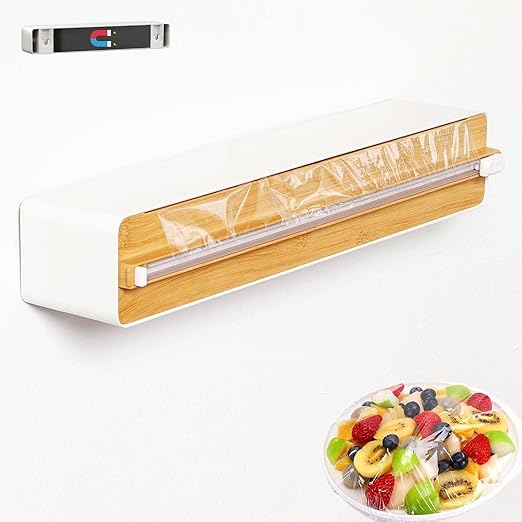 Distributeur Magnétique De Film Alimentaire Avec Cutter - Pour Frigo Ou Mural - Compatible Film, Aluminium, Papier Sulfurisé - Sans Perçage