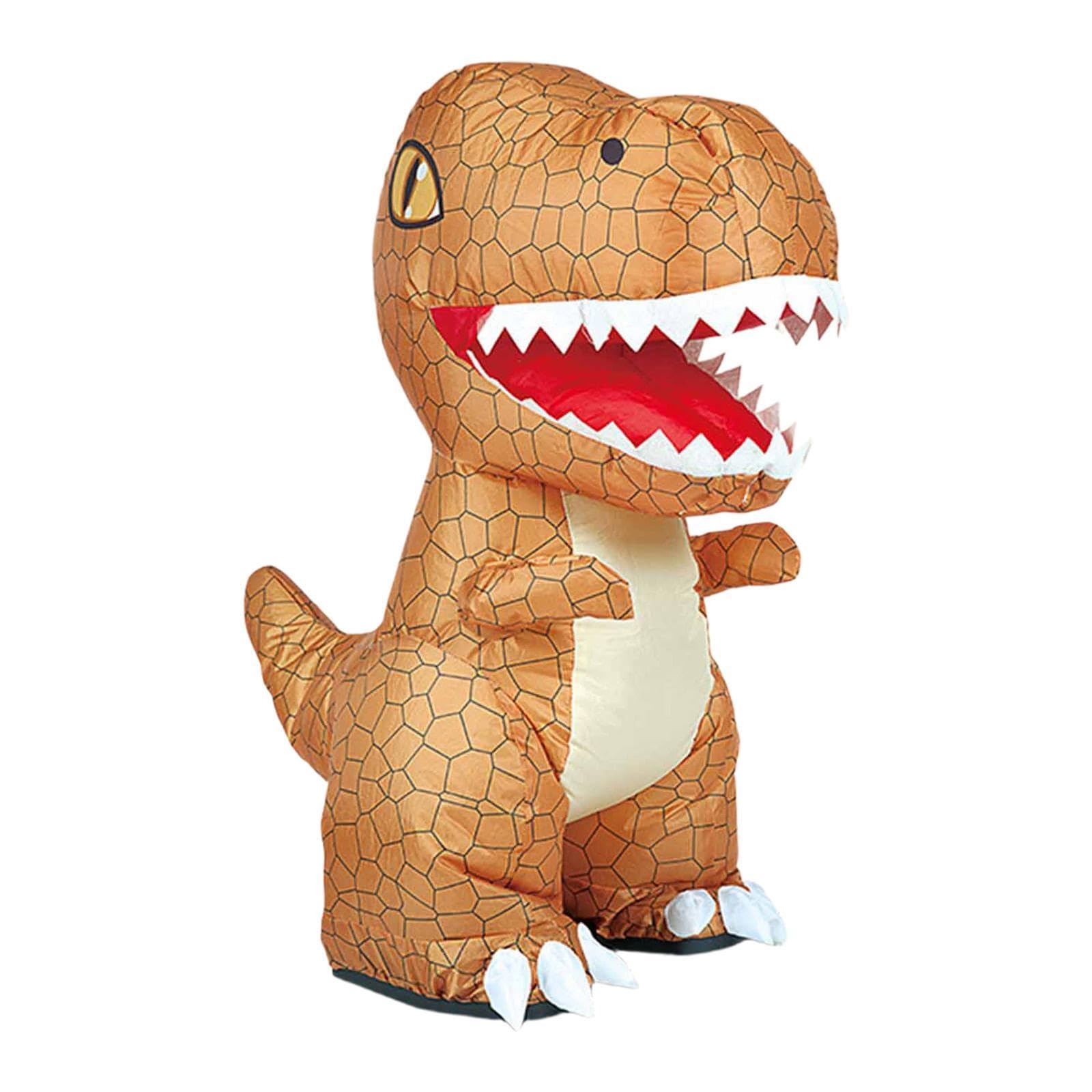 Qianly Juguete Eléctrico Dinosaurio Inflable Control Remoto Inflación Automática Rotación de 360 Grados Y Música Activa Adecuado para Niños Fiestas de Cumple, MarrÓn
