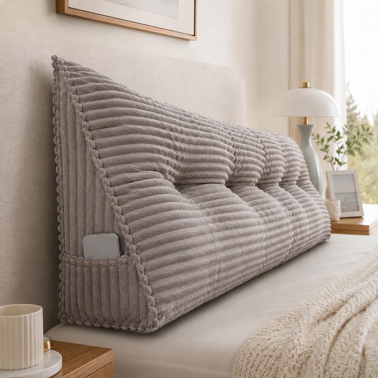 AZMAHT Wedge Reading Pillow Back Support Cushion Large Headboard Lumbar Rest