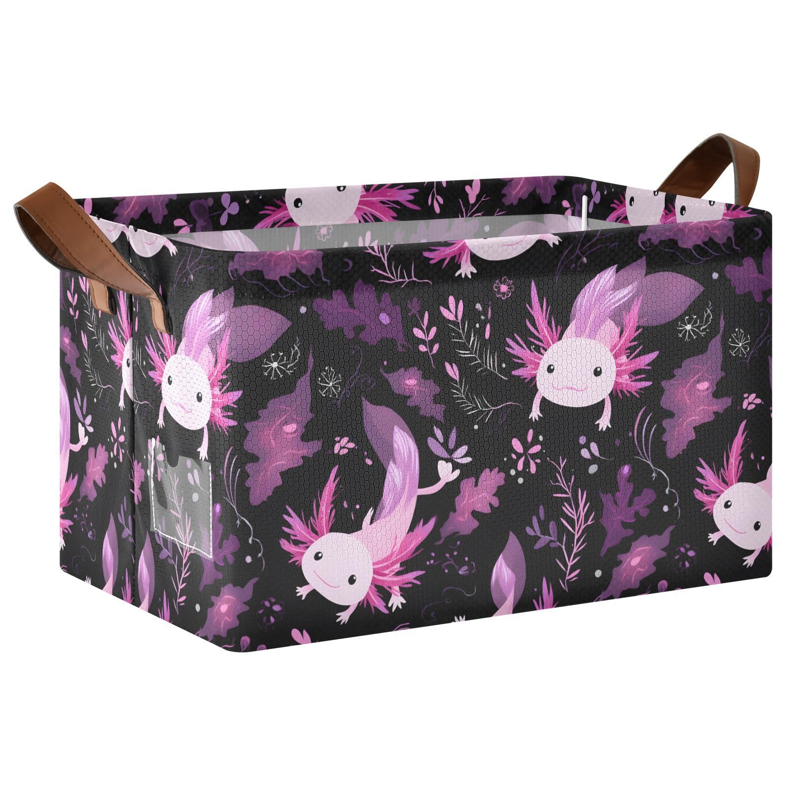 Grand bac de rangement cube étanche axolotl avec poignées pour vêtements