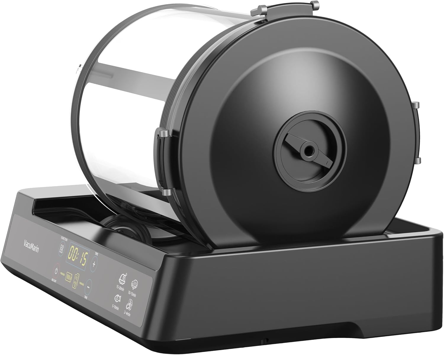 15 Minute Vacuum Tumbler Marinator for Meat Vegetable with Leak Proof Clip and Free Meat Tenderizer