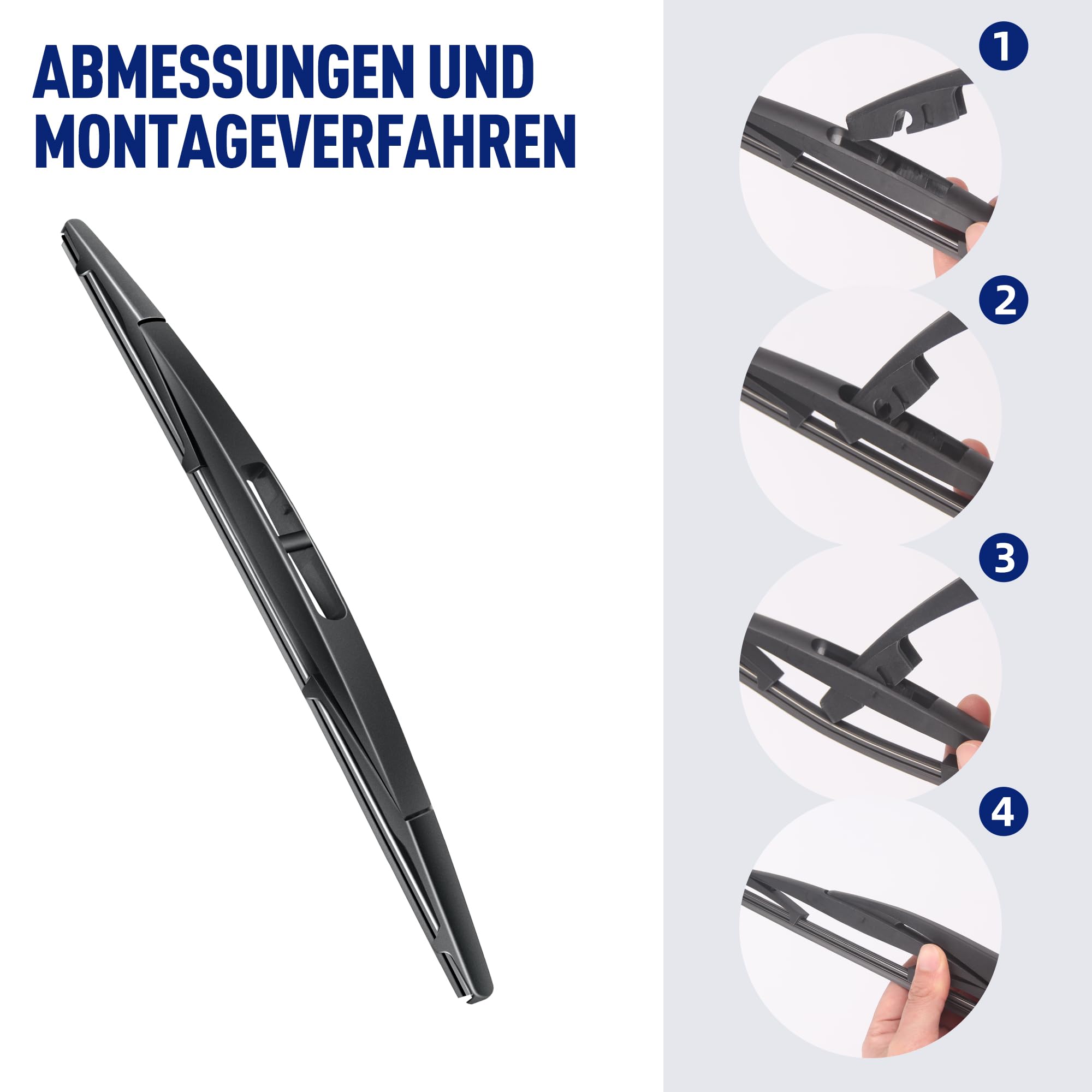 Scheibenwischer Set für Honda ZR-V ZRV 2023-2025 Vorne & Hinten | 2 Front + 1 Heck, Vordere Flachbalken-Wischer, Auto Scheibenwischer Frontscheibe und Heckwischer, Direkte Montage
