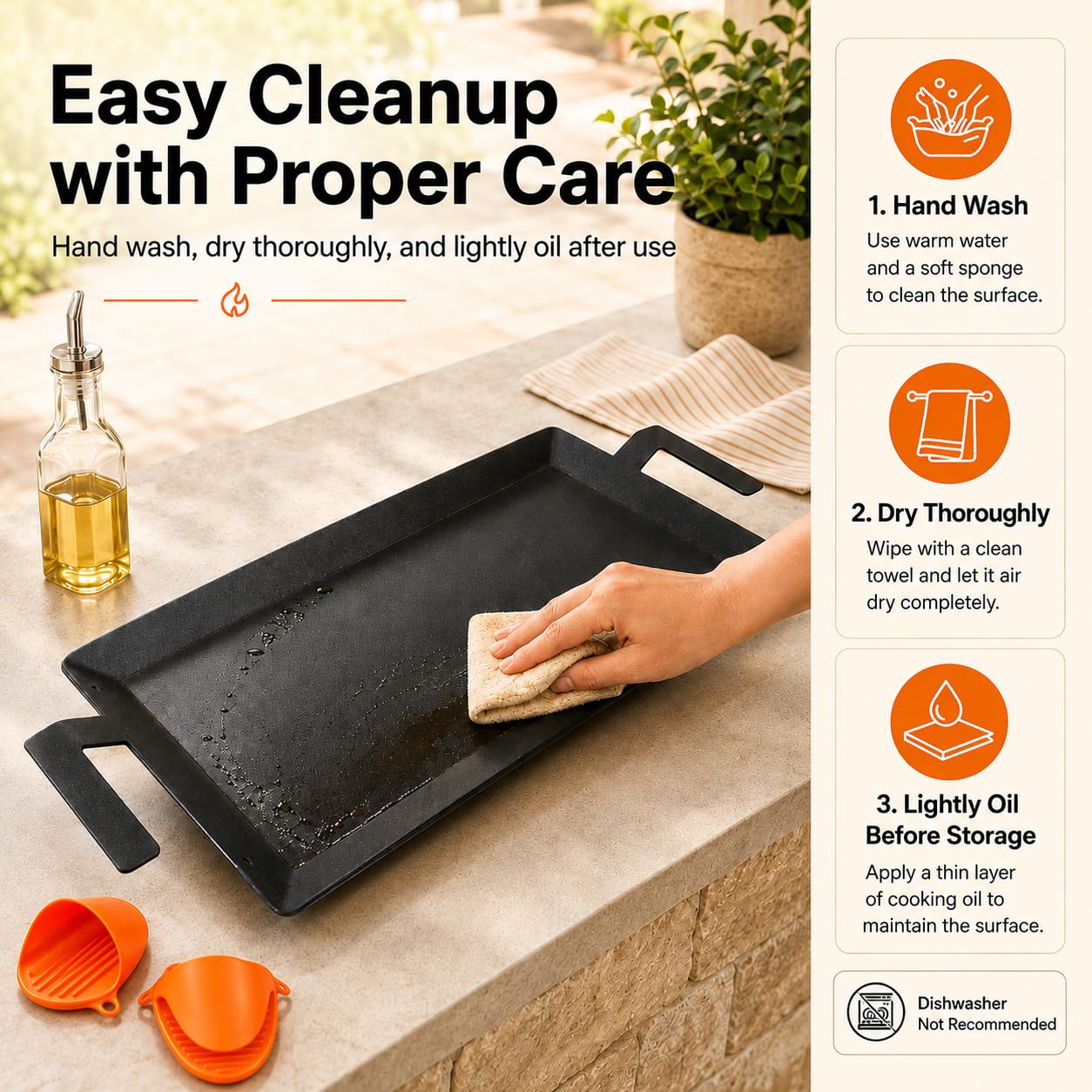 Sartén antiadherente de acero al carbono de 61 cm x 25,4 cm para estufas de | Placa de plancha profesional con parte superior plana para doble quemador, eléctrica, panqueques, huevos y hamburguesas