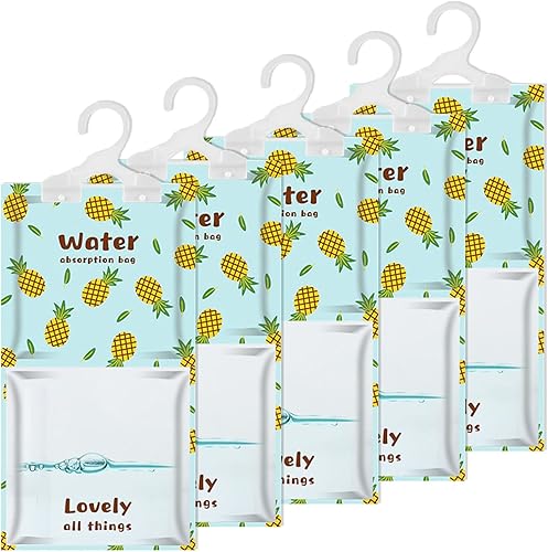 YOUHO Absorbedor de humedad colgante, paquete de 5, elimina los olores a humedad para un aire más fresco y limpio, absorbe la humedad ideal para