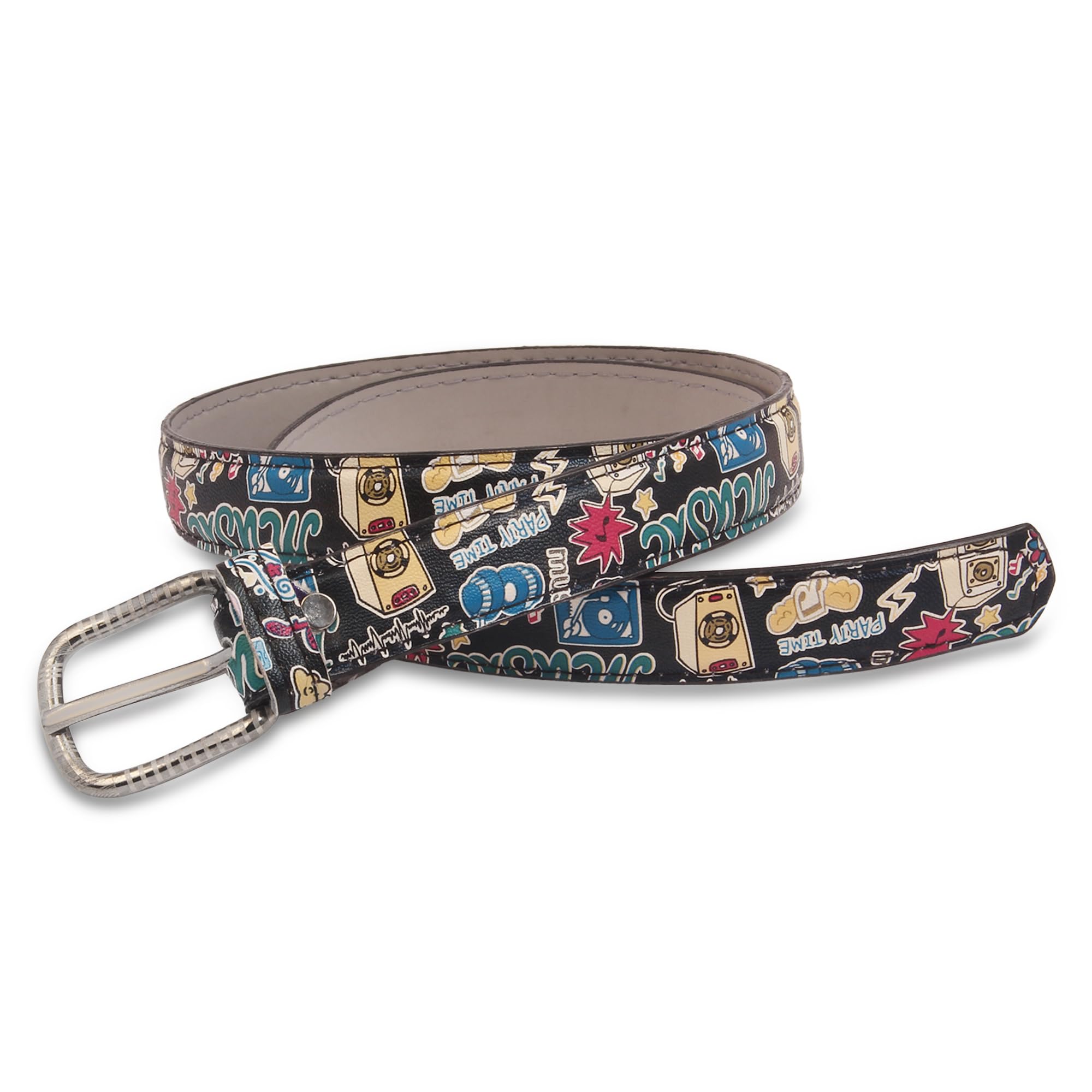 trysco Unisex Kids Faux Leather Belt For Jeans,Dresses, 22''-26'' (8-12 Years) (Pack Of 1) Black - Image 4 thumbnail