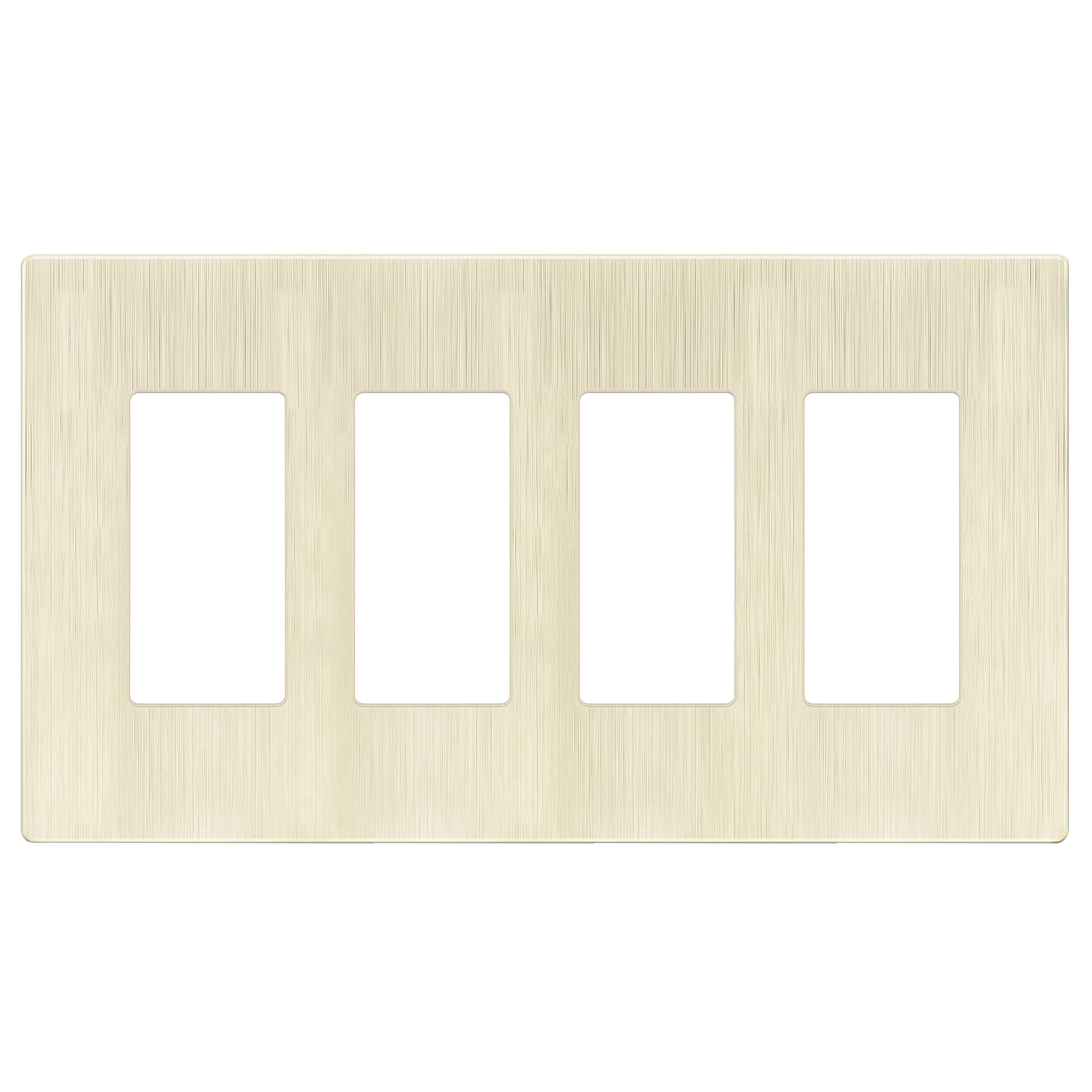 LIDER Brushed Finish Decorator Switch Cover, Screwless Wall Plate, Mid-Size 2-Gang 4.88" x 4.92", Unbreakable Polycarbonate Thermoplastic, UL Listed, LSWP-32M-BGD, Brushed Gold — view 83