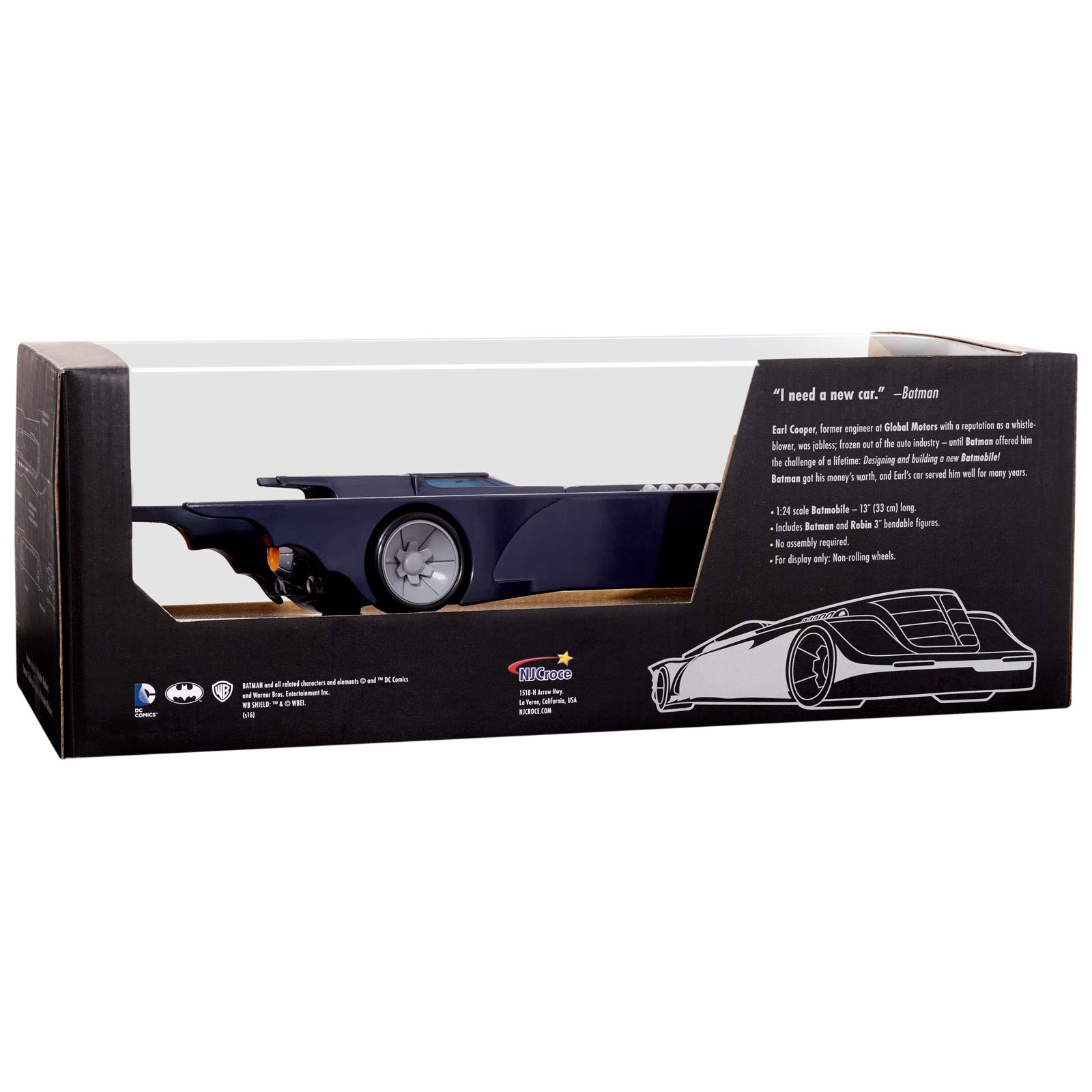 NJ Croce DC 3934 Batman Batmobile 1989, Modello In Scala 1:24 Con Figura, 25,4 Cm - 2