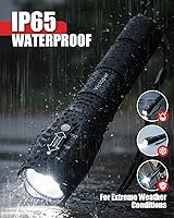 Vista 5 de Victoper Paquete de 2 linternas LED, linterna táctica brillante de alto lúmenes con 5 modos, luz de flash impermeable con zoom, regalos