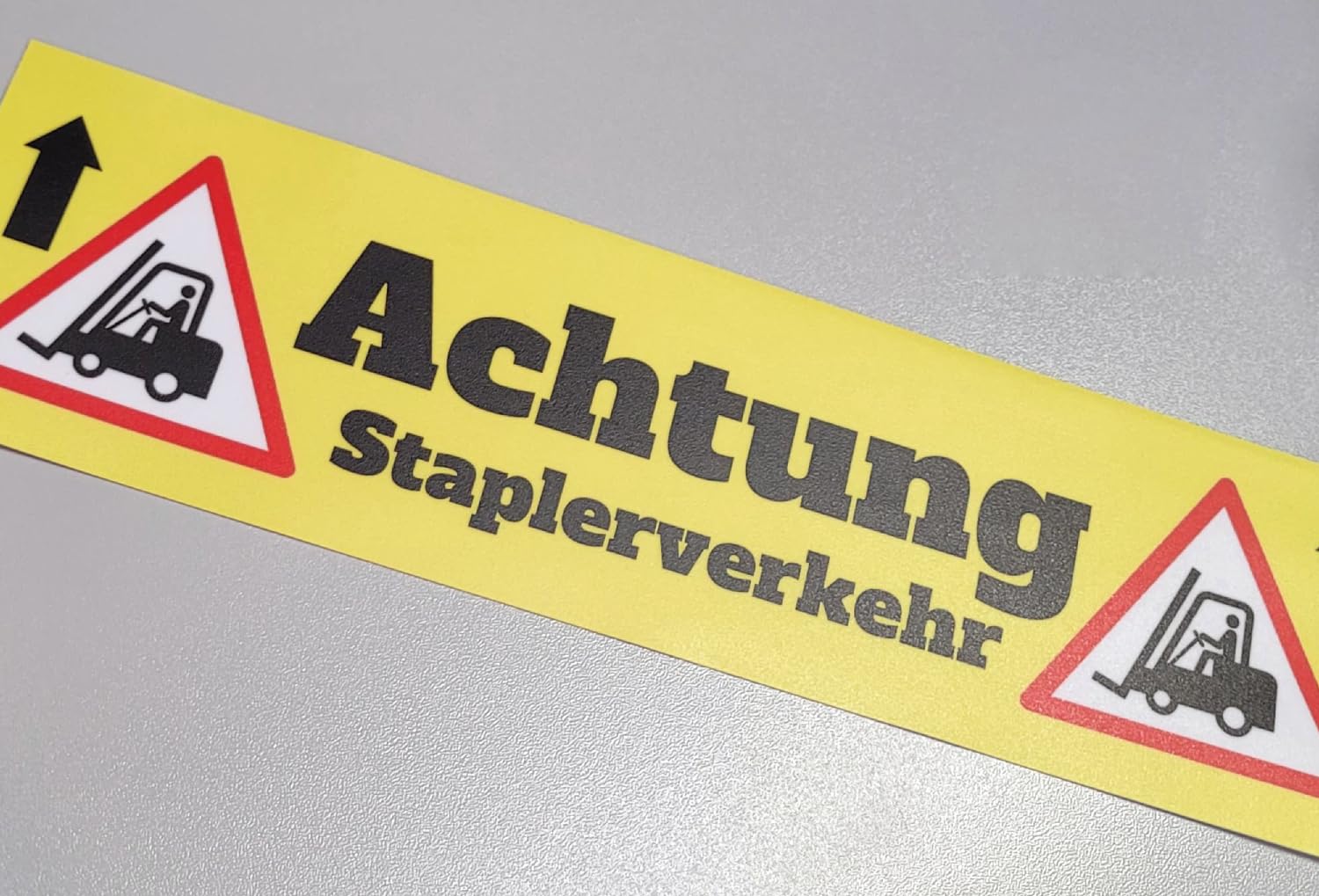 Bodenaufkleber Achtung Staplerverkehr Bodenmarkierung überfahrbar 297x80 mm