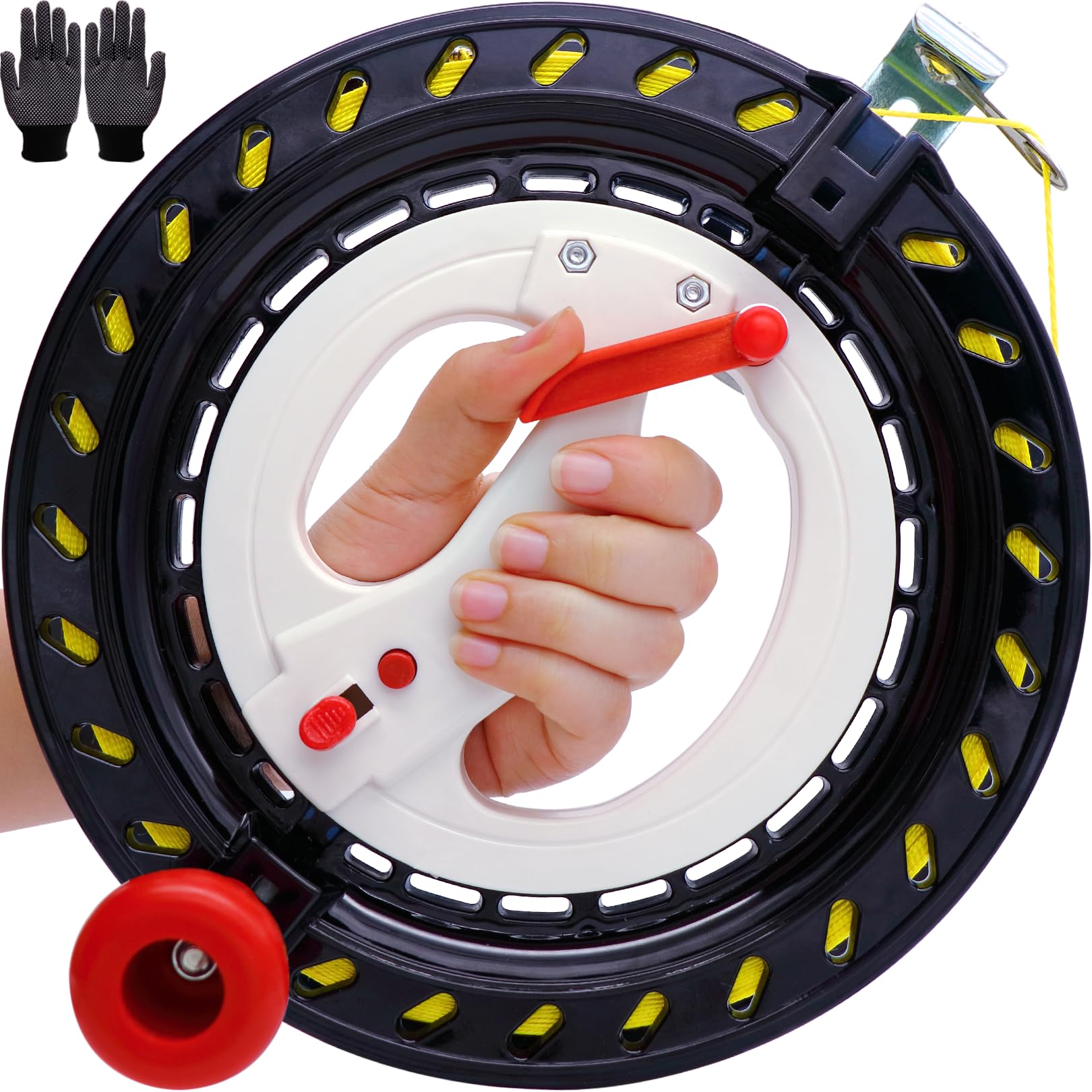 Kite Reel with Upgraded Braking and Anti-Reverse Function, Sizes 9.5 to 11.03'', Kite String in Lengths of 2100 to 2800 Feet, Large-Size Grip, Any