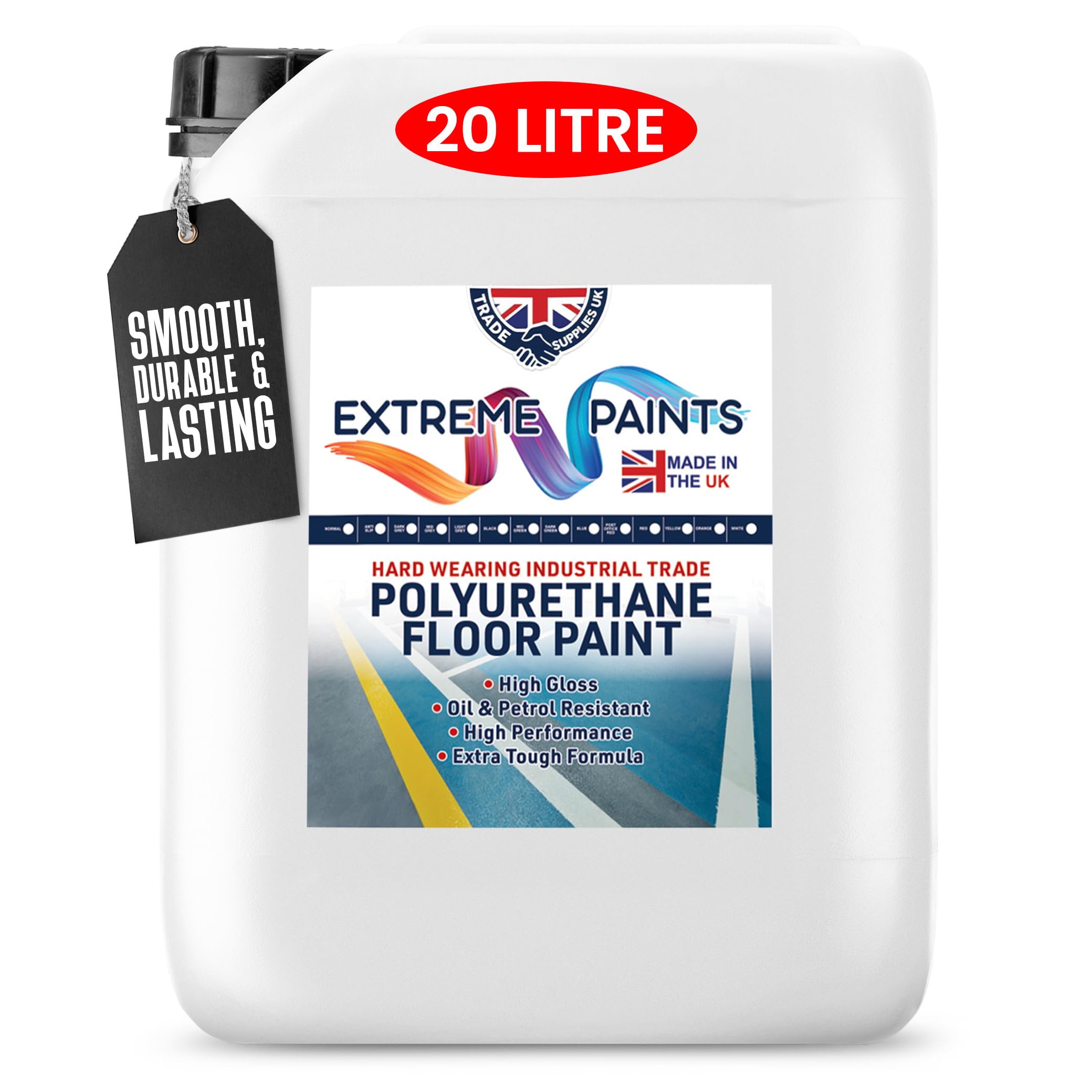 TRADE SUPPLIES UK - Extreme Polyurethane Floor Paint. Durable, Premium-Grade Paint for Concrete, Wood, Garage, Indoor Floors - Dark Green, 20L