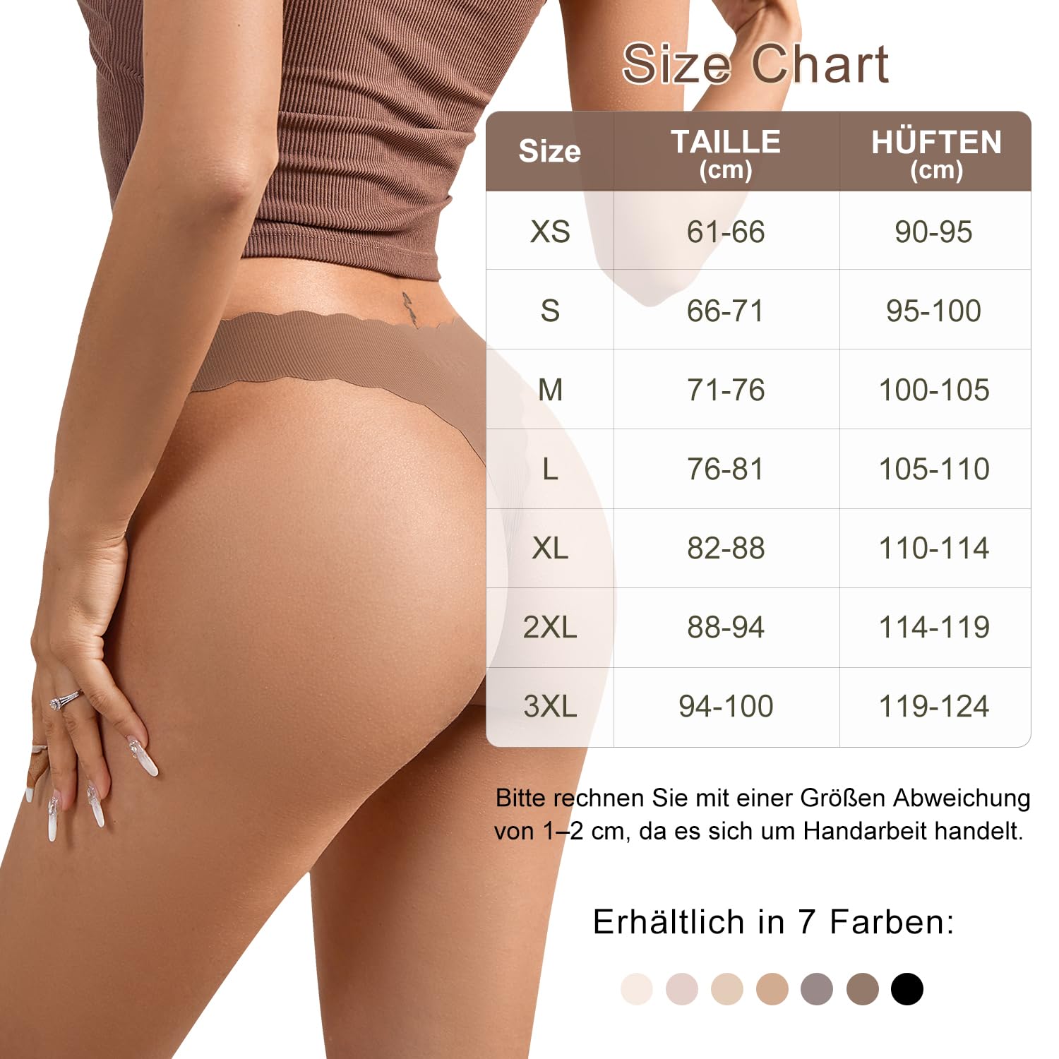 SHARICCA Sexy Thong sous Vêtements String Taille Haute pour Femme sans Couture Culotte Invisible Femme Lot de 4/6