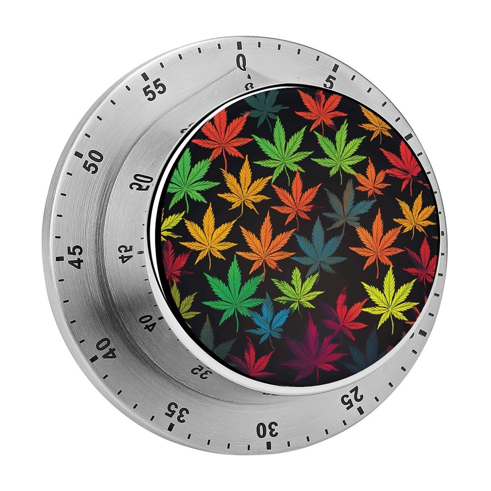 ColorfulLeaves Kitchen Timer Chef Cooking Timers Clock with Loud Alarm Exquisite Stainless Steel Mechanical