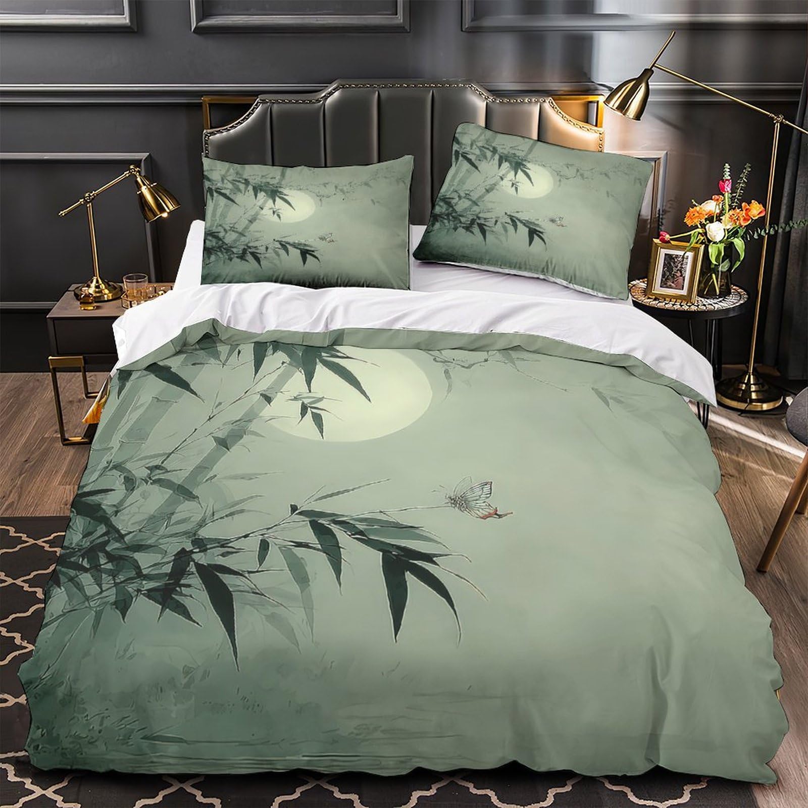 Peinture à l'encre asiatique housse de couette pour chambre enfant