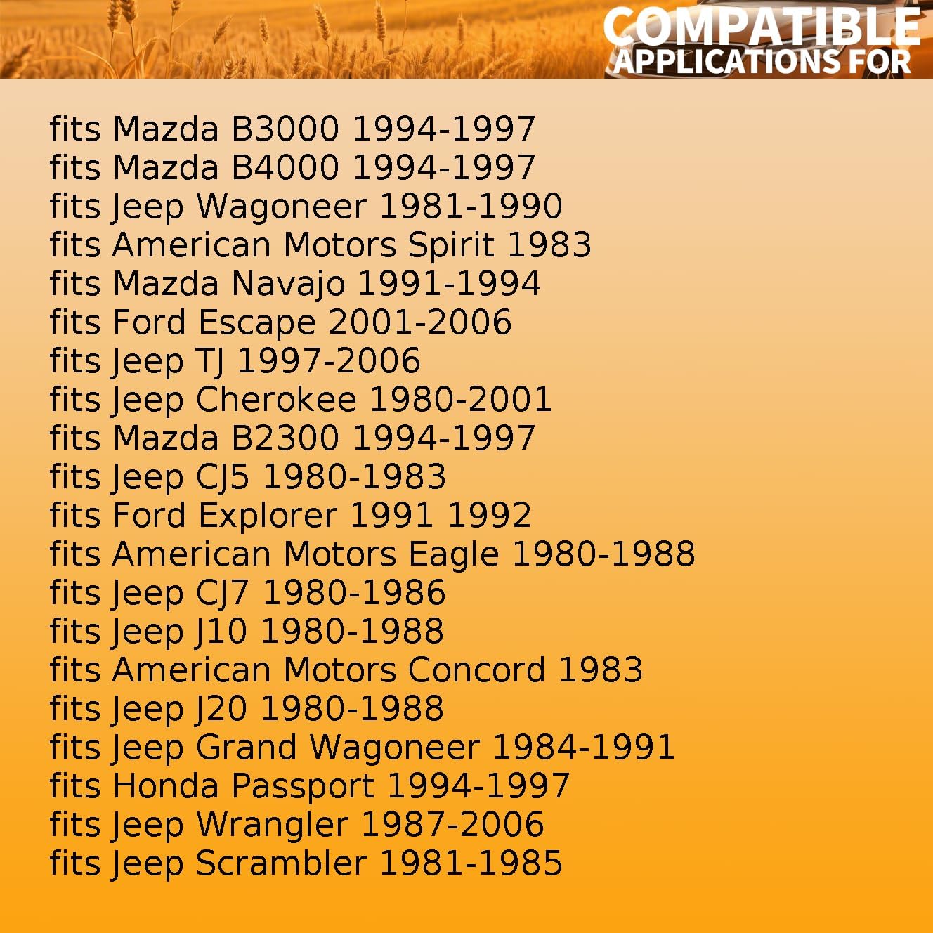 1X Universal Joint Strap Kit Rear fits Dodge Ram 1500 2000 2001 fits Ford Escape Explorer Ranger 1991 1992 1993 1994 1995 1996 1997-2006 fits Jeep Grand Cherokee 1980-2004