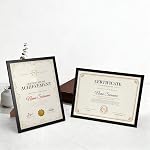 8.5x11 Black Picture Frames Set of 8, 8.5 by 11 Picture Frame for Award Certificate and Diploma Display on Wall or Tabletop
