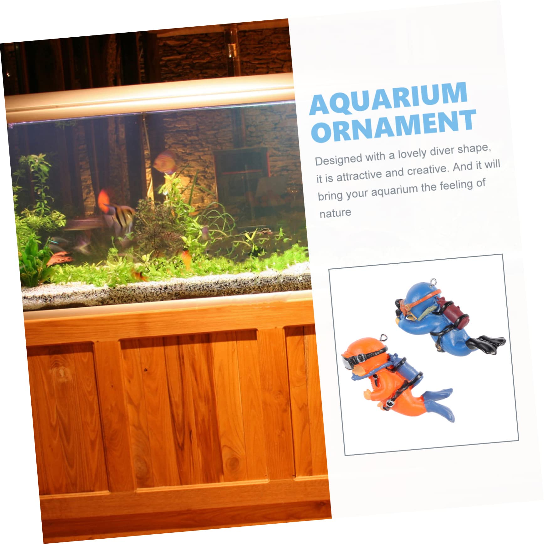 Happyyami 10 Pièces Aquarium De Plongeur Décor D'aquarium Aquarium Orner Ornement D'aquarium Figurine De Plongeur Accessoires De Jeu Décorations D'aquarium Coffre Trésor Délicat Résine