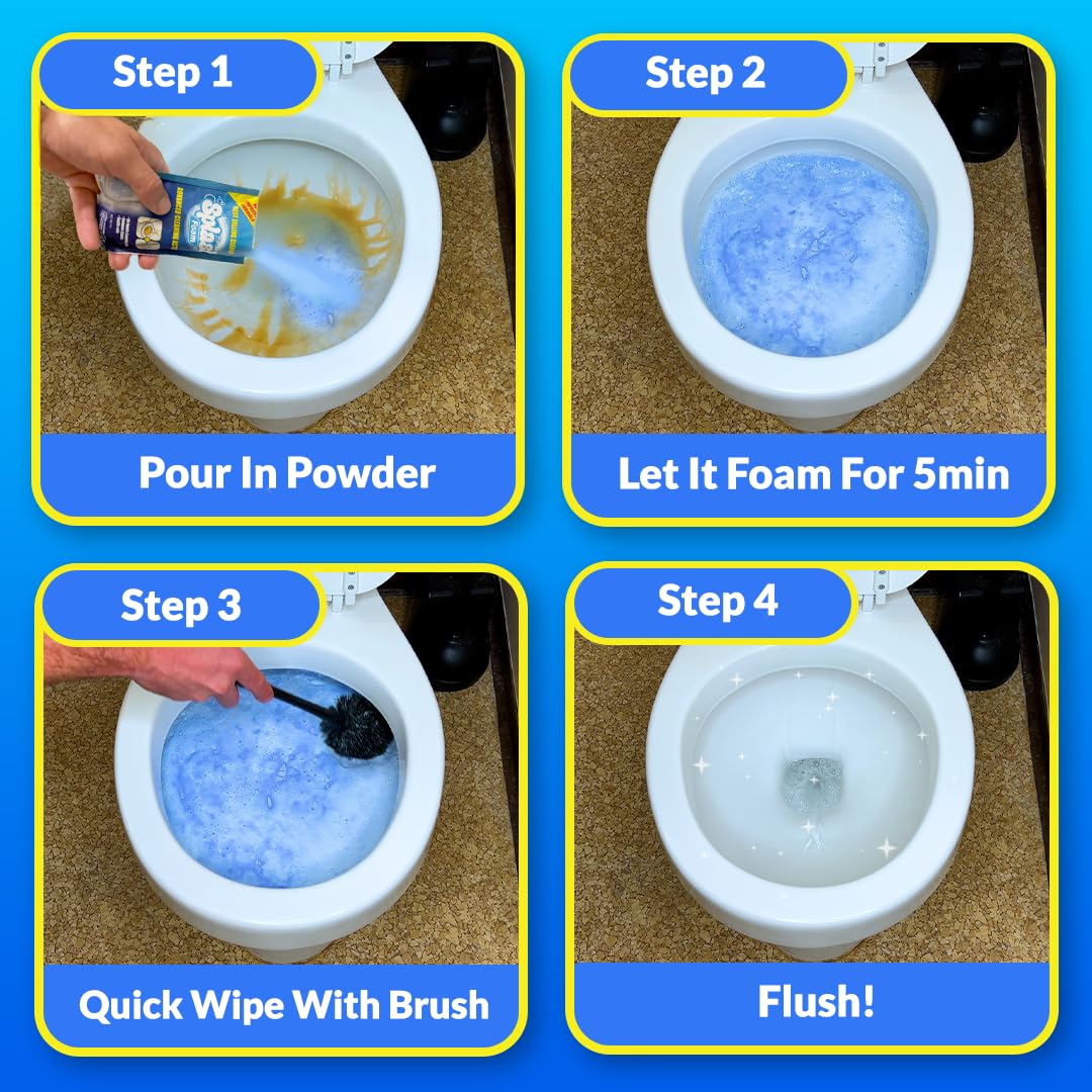 Splash Foam Toilet Cleaner - Self Activating Cleaning Powder for Toilet Bowl Cleaning
