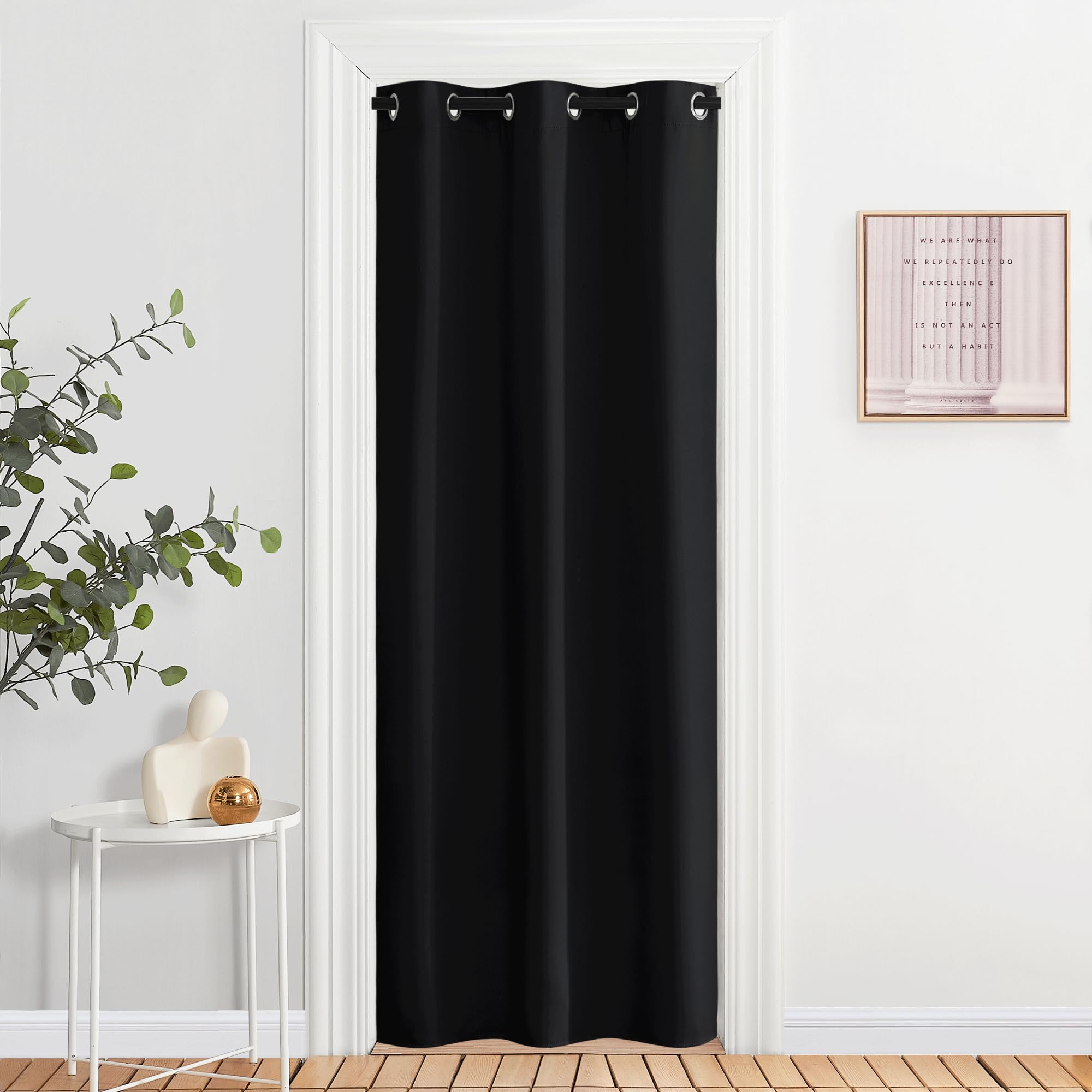NICETOWN Black Room Divider Curtain for Doorway 34" Wide x 80" Long 1 Panel