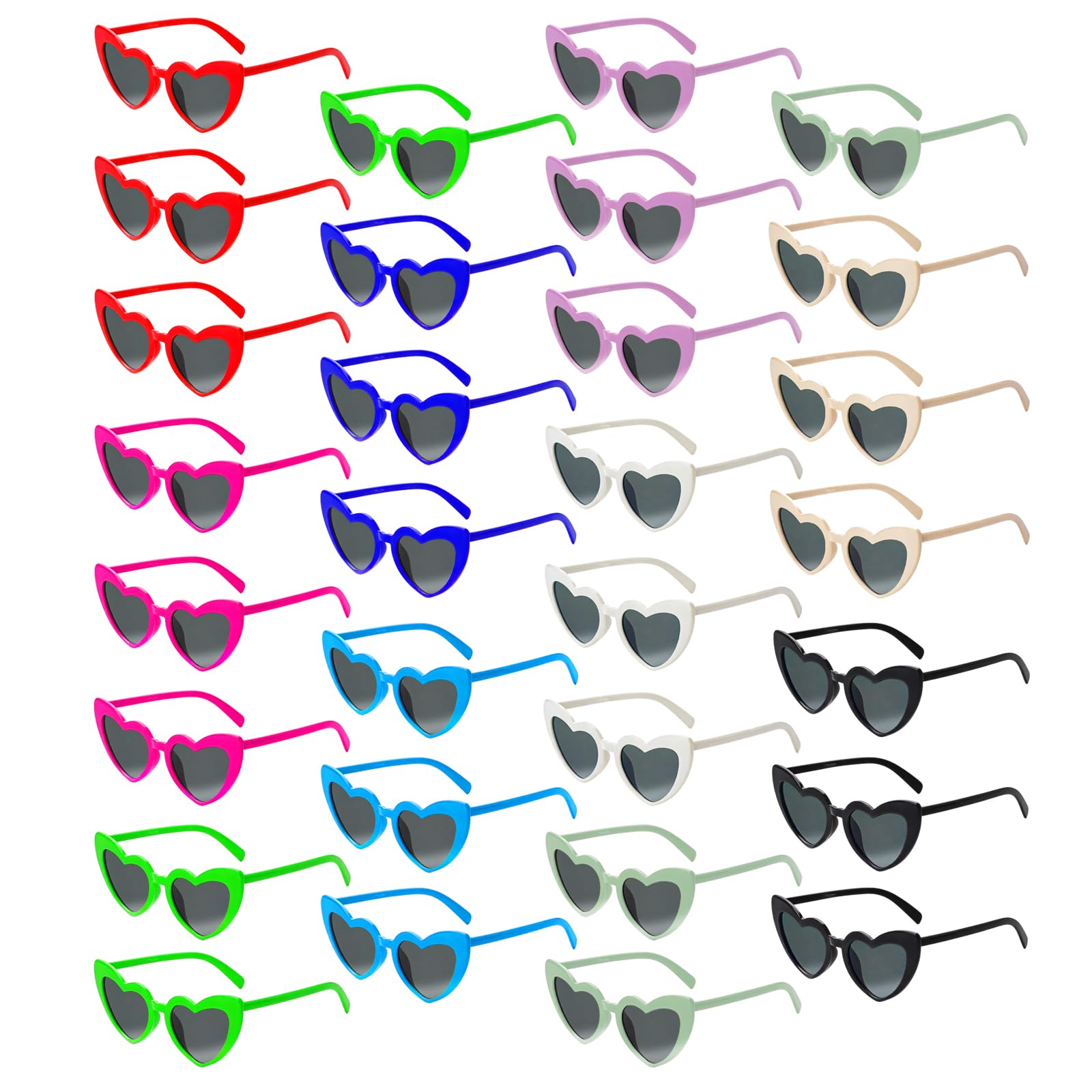 BIRDDIE Occhiali da sole a forma di cuore divertenti occhiali da festa per donne uomini | Cat Eye - Occhiali da vista da donna, stile retrò, vintage, a forma di cuore, per protezione e feste di nozze
