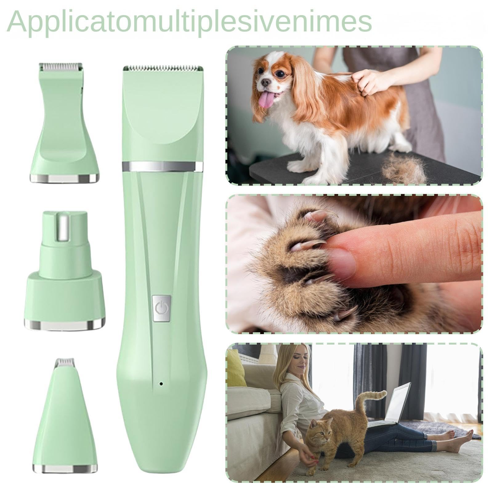 Kit de aseo eléctrico para perros, kit de aseo eléctrico para perros, kit de aseo eléctrico impermeable para perros, juego de aseo multiusos para gatos, cortadora de pelo