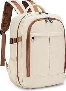 40x30x15cm Personal Item Bag Underseat Travel Backpack 17x13x6 Inches Underseat Personal Item Bag for Airlines Lightweight Carry on Luggage Flight Approved for College Weekender Beige