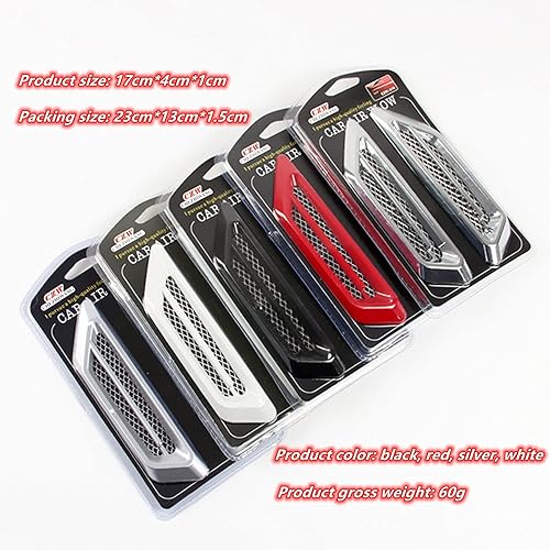 Miniatura 3 de 1 par de calcomanías universales de flujo de aire cromado para decoración de ventilación lateral de flujo de aire para puerta de ventilación de