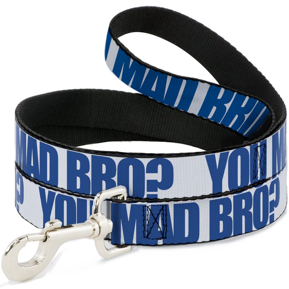 Laisse Buckle Down You Mad Bro - Blanc et Bleu Roi - Largeur 3,8 cm