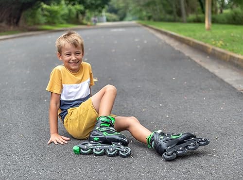 Miniatura 49 de MammyGol Adjustable Inline Skates for Kids Boys Girls Youth Beginner with Light up Wheels Ages 4-16 Verde