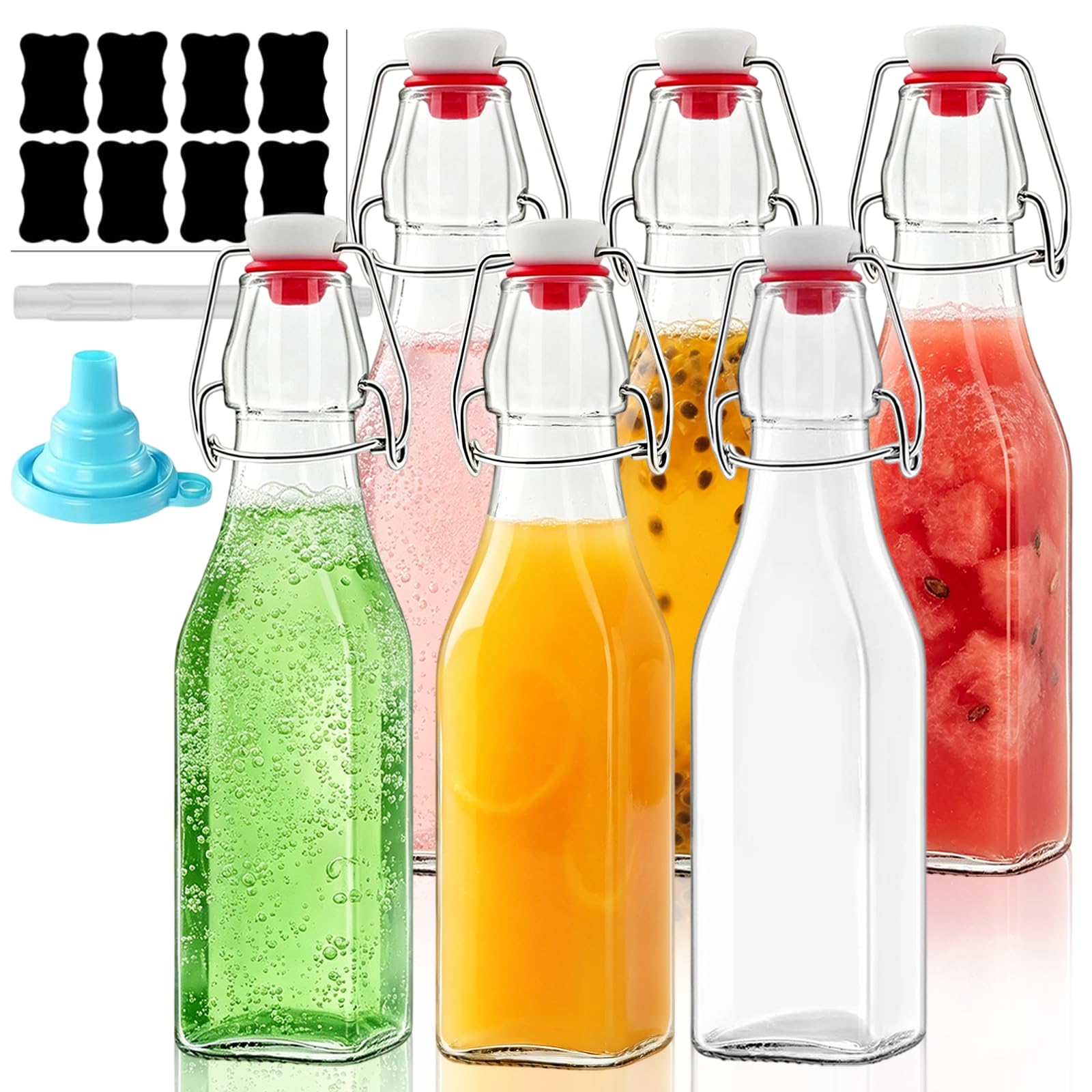 Mxeek Clip Top Preserve Bottles Clear Glass Bottles With Airtight Stoppers