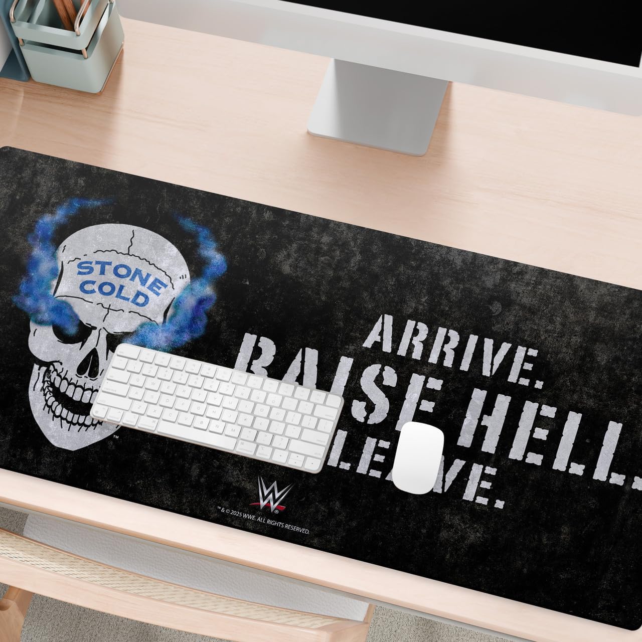 Head Case Designs Officially Licensed WWE Retro Skull Stone Cold Steve Austin 37.4 x 15.75 x 0.16 inches (900 x 400 mm) - XL Gaming Office Desk PC Keyboard Mouse Mat Pad