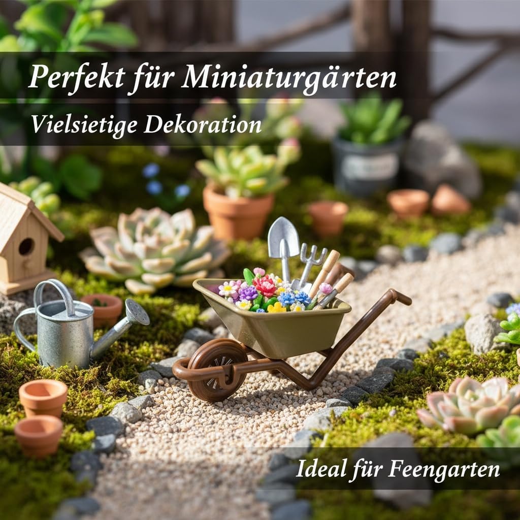 Milisten – 2 Mini Carretillas De 3.54 X 1.57 X 1.57 Pulgadas, Accesorios Para Casa De Muñecas Y Jardín En Miniatura, Decoración De Mesa Y Micro Paisajes
