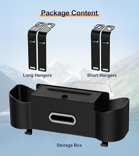 Miniatura 6 de Organizadores y caja de almacenamiento 3 en 1, caja de almacenamiento multifuncional para el respaldo del asiento del automóvil con soporte para