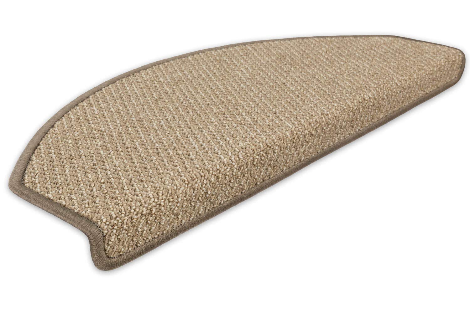 Kettelservice-Metzker Stufenmatten Treppenmatten Lord Halbrund SparSet Hellbraun 30 Stück | Treppenteppich von DAS TEPPICHWERK - Trittfläche ca. 65x24cm incl. Klebeband