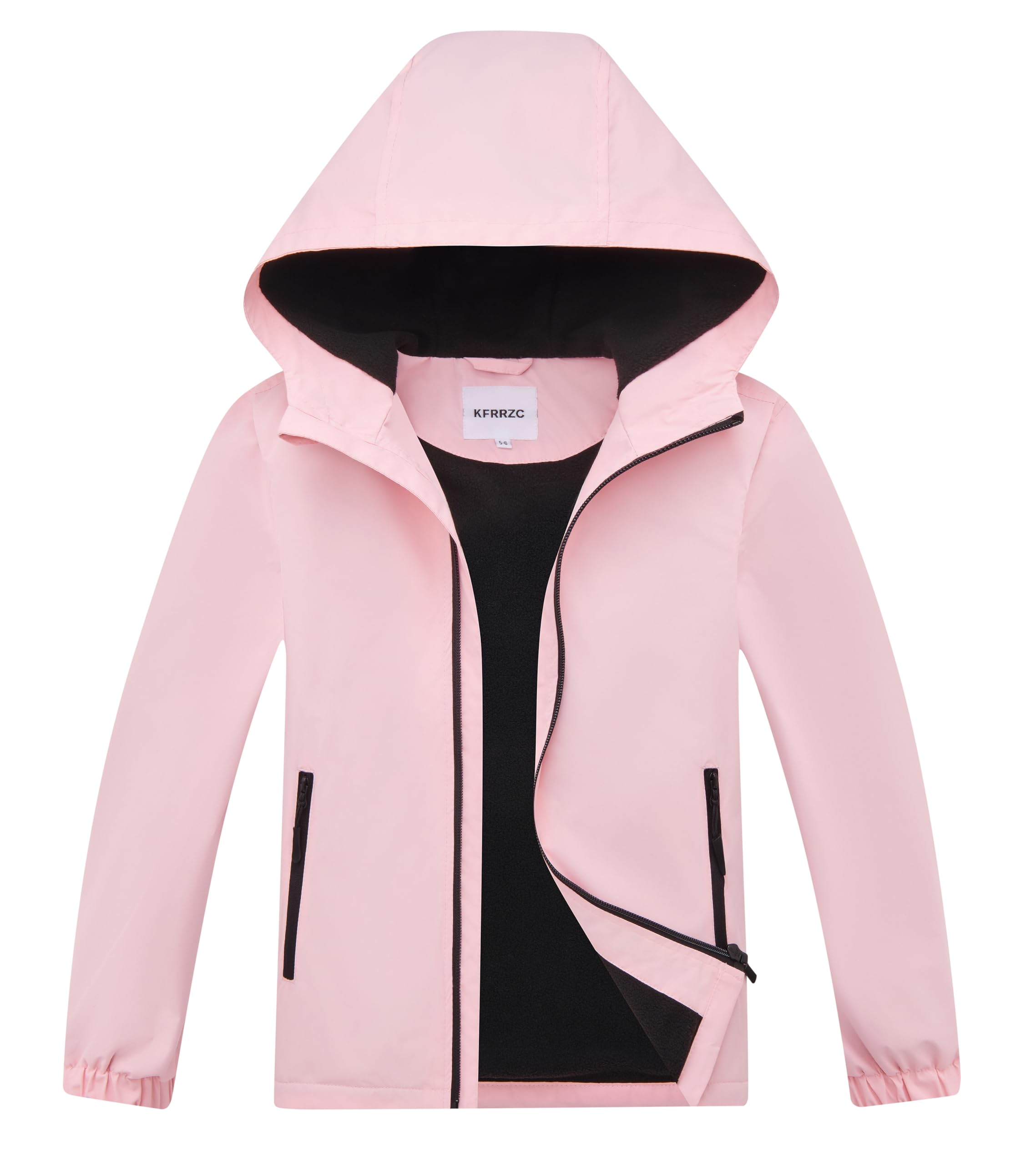 Boys Girls Waterproof Hooded Jackets Fleece Lined Rain Jackets