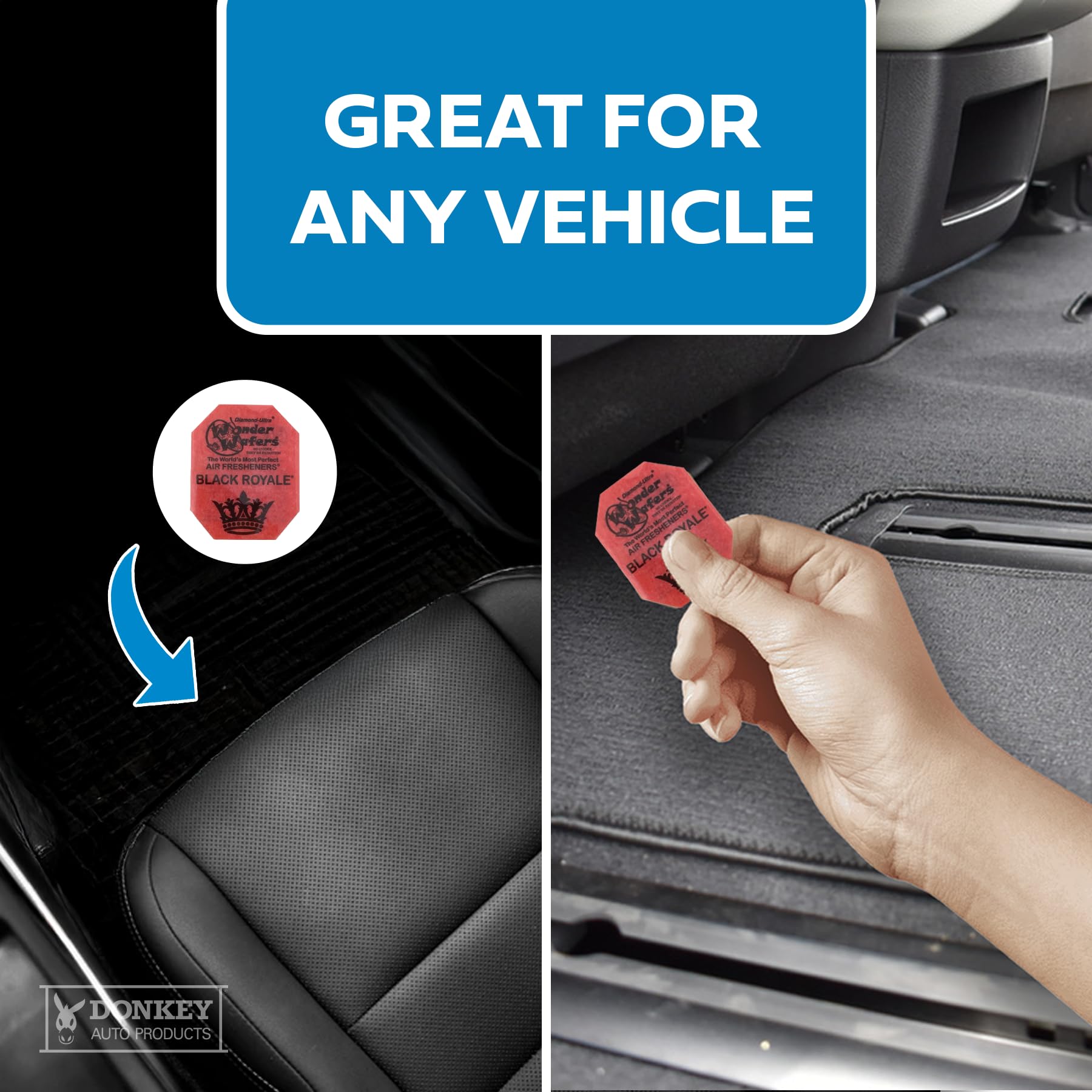 Wonder Wafers - Diamond-Ultra Scented Car Air Fresheners - Individually Wrapped (15 Per Pack) (Black Royale)