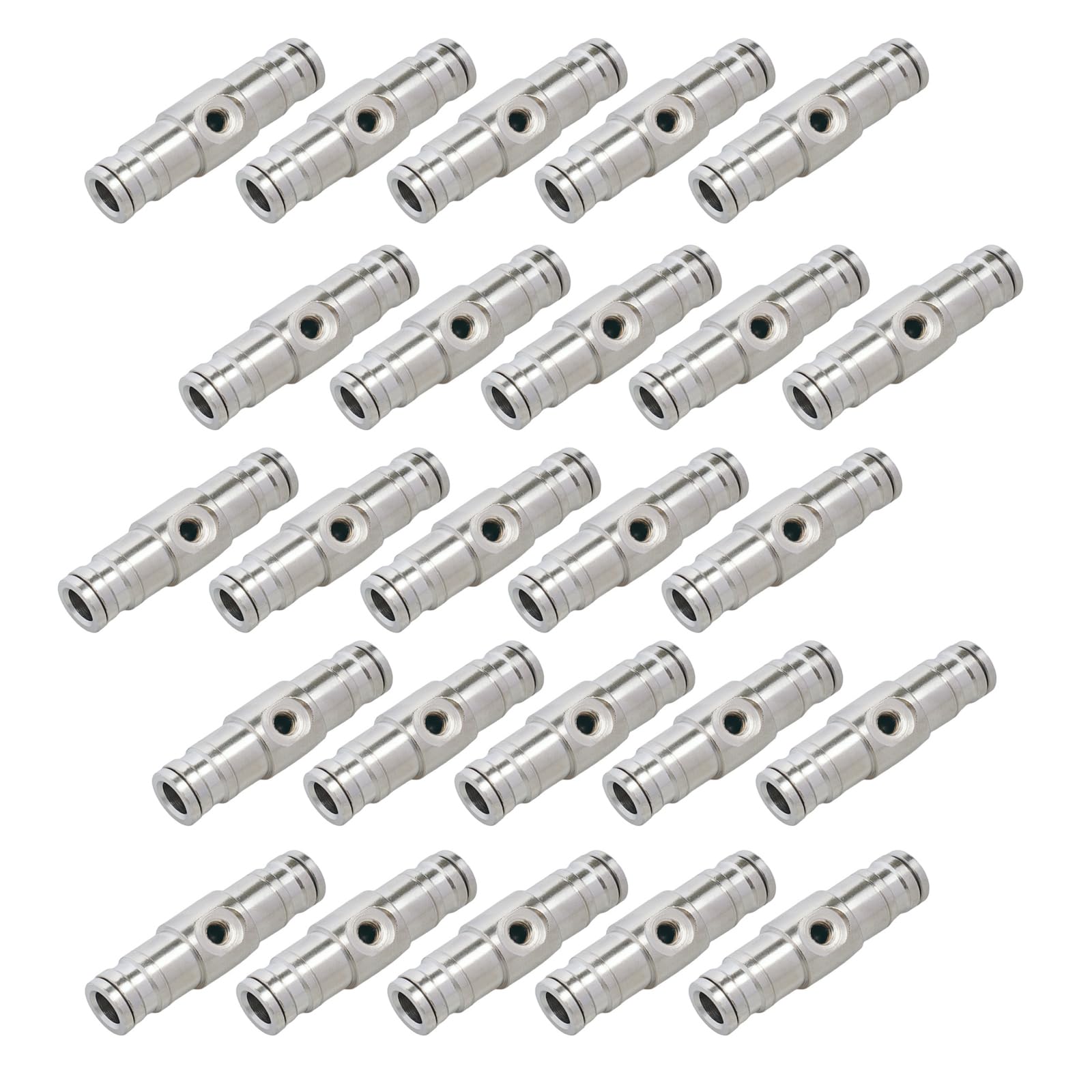 25pcs Antideslizante de Acoplamiento rápido Lock (un Agujero) 3/8 ", 1/4", latón Conector Recto nnion, Slip Conector para Sistema de portátil con vaporizador