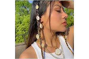 Sea Shell Hair Braid Rings Cowrie Pendant Hair Cuff Decoration Clips For...