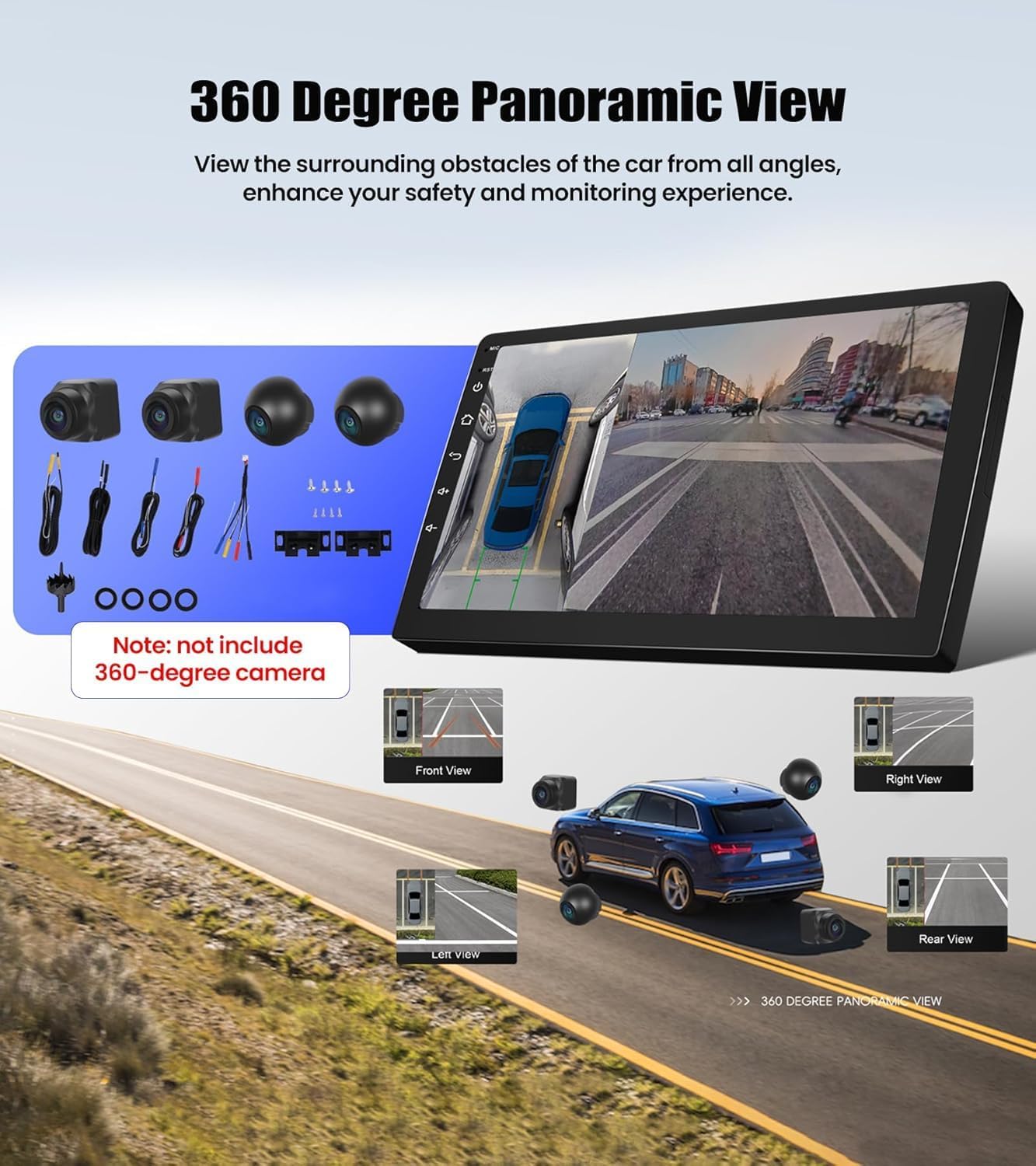 8 Core 6G+128G Android Car Stereo Radio for Honda Civic 2016-2020 Support Factory Car Function 360°Panoramic View 9 Inch Touch Screen Wireless CarPlay Android Auto Backup Camera GPS Navigation WiFi