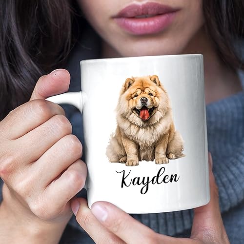 Miniatura 5 de Taza de cerámica personalizada para perros Chow Chow Chow, taza de café con nombre personalizado Chow Chow, regalos para los amantes de los perros,