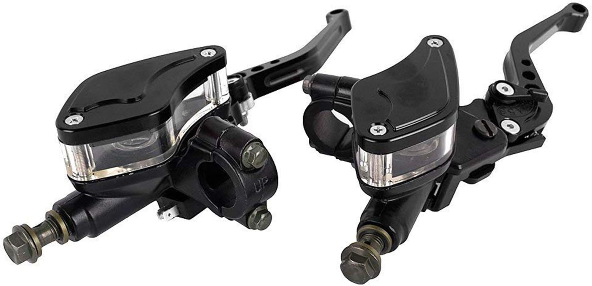 Lisyline Universal Motorcycle 7/8" 22mm Hydraulic Brake Clutch Master Cylinder Reservoir Lever Set (Black)