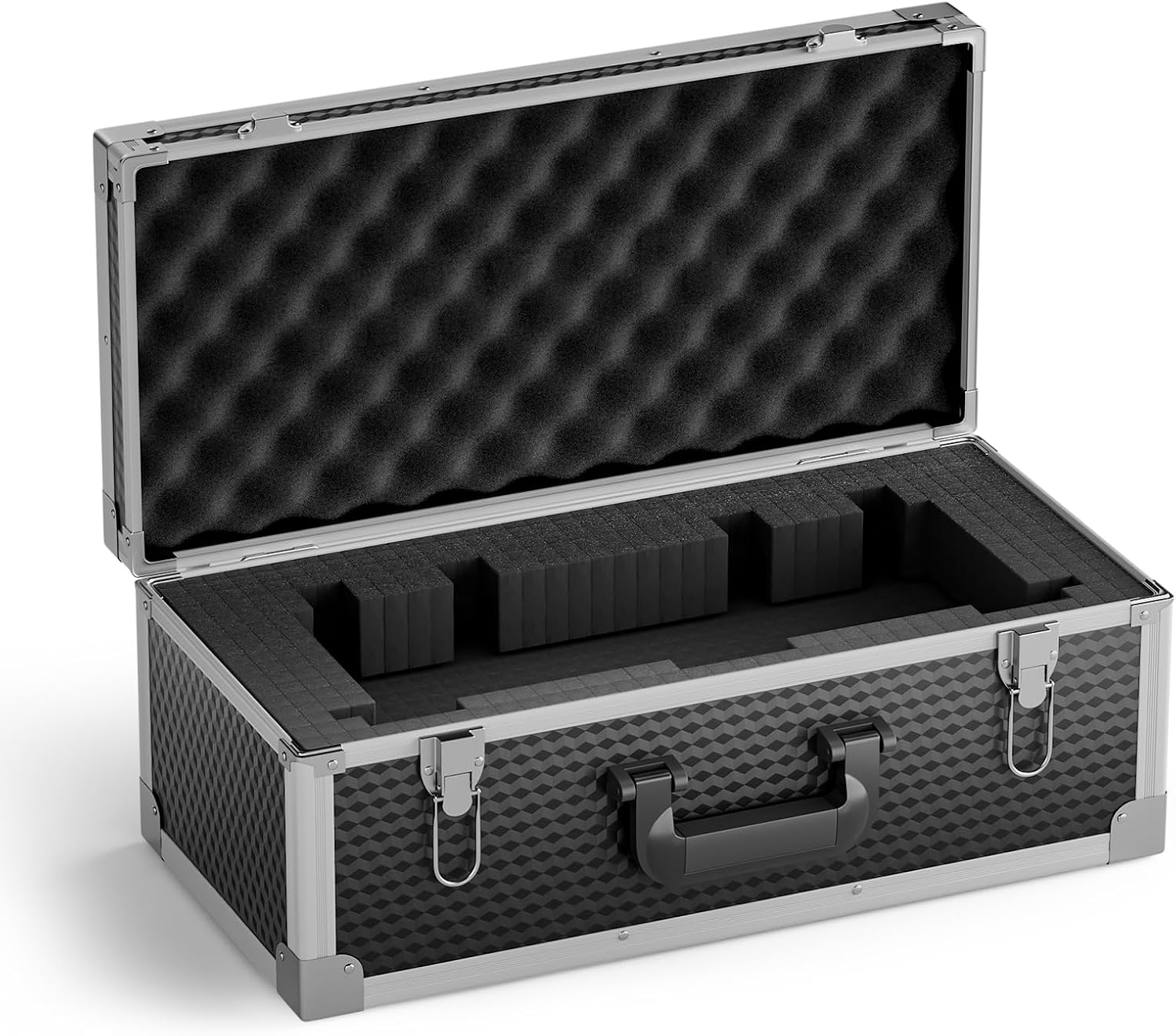 Phenyx Pro Extra Large Size Carrying Case, Customizable Pre-Diced Foam, Aluminum Alloy Sturdy Build, Suitable for Wireless Mic System Storage & Camera Gear Transportation