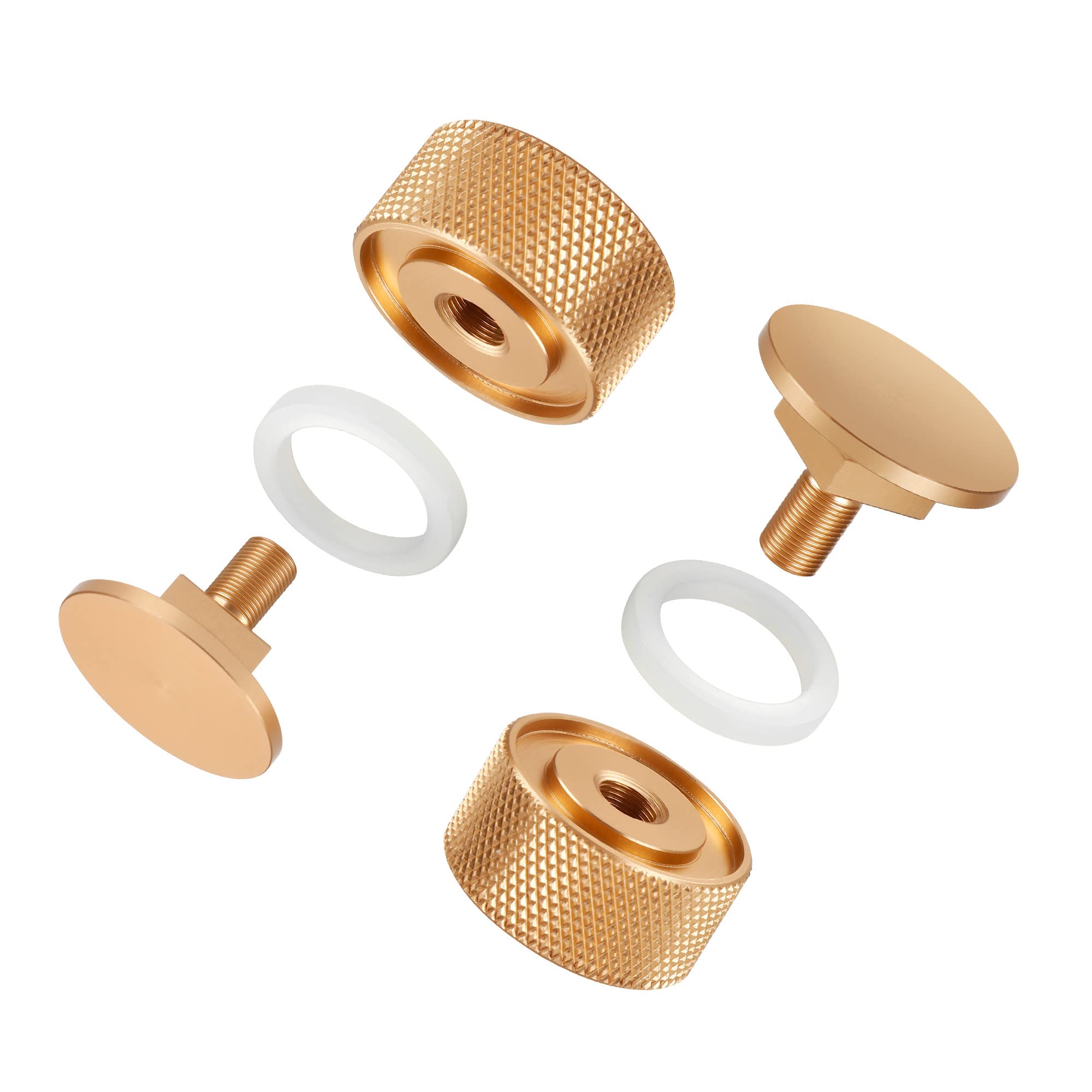 Welding Hood Fasteners, Aluminum Alloy Welding Hood Helmet Pipeliner Fasteners with Non-Slip Silicone Washer, Durable Welding Hood Accessories, Gold