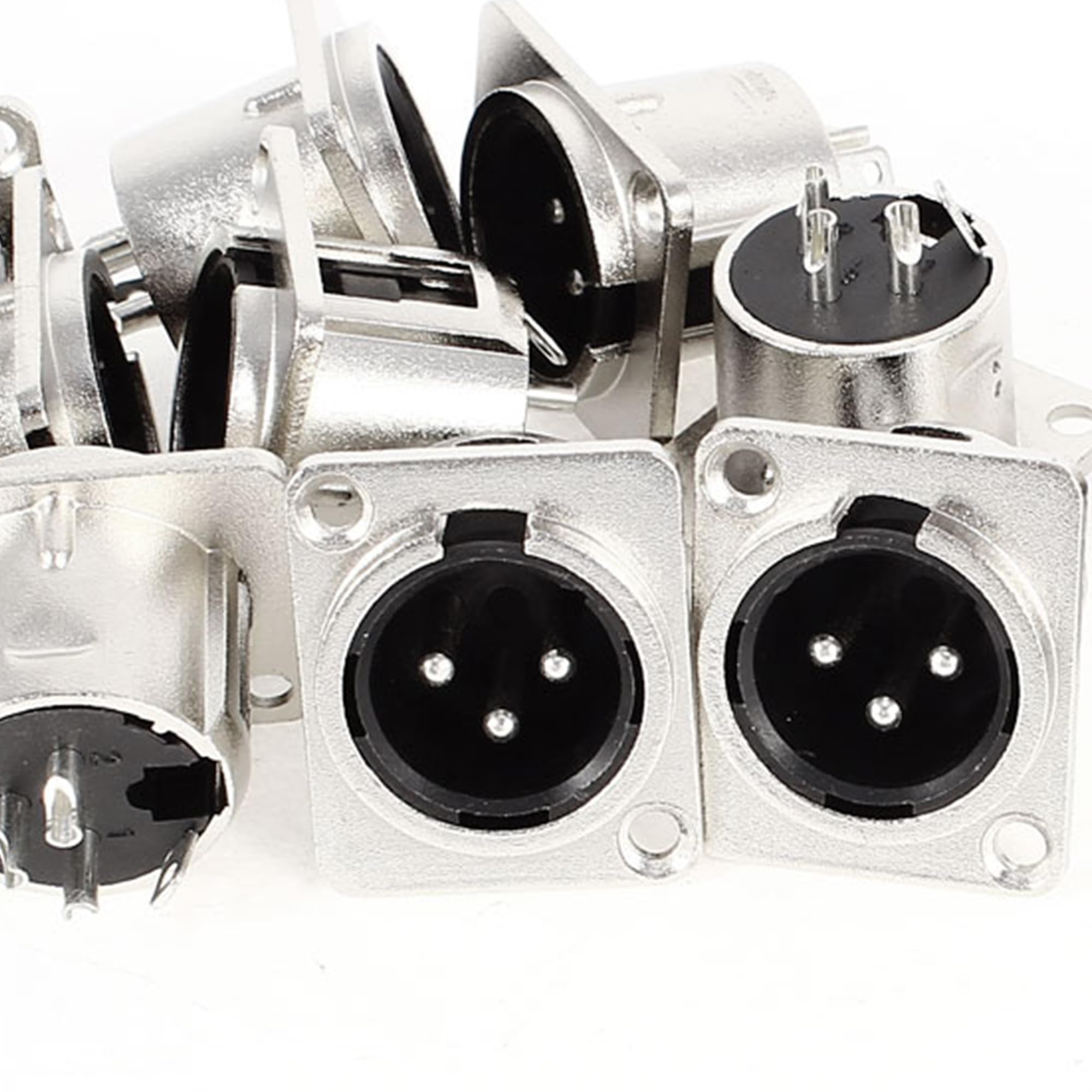 Zhupoub (12 Pack) 3-Pin XLR Cable Connector 6 Male & 6 Female Solder Type Microphone Line Plug Connector Mic Audio Socket,Nicke Housing Silver Contacts