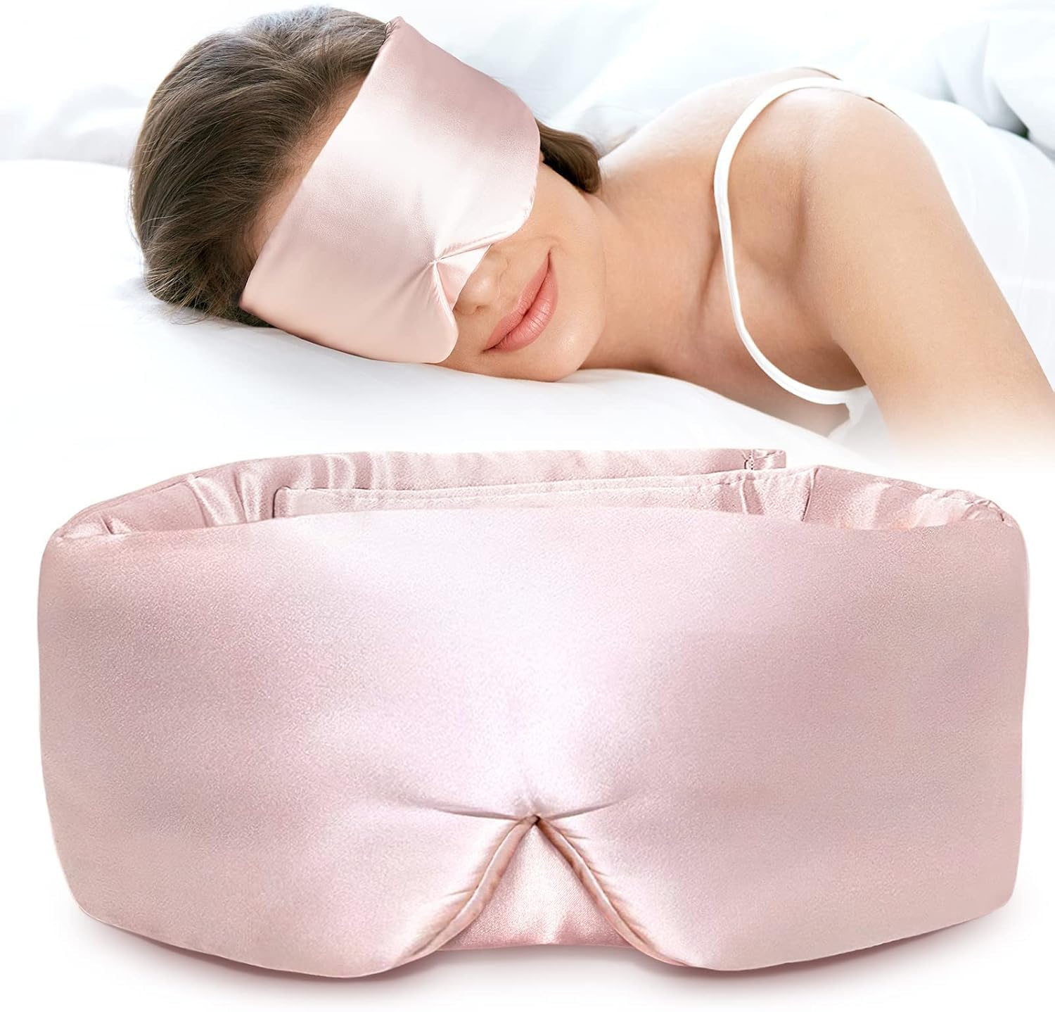 Armoxa Silk Eye Mask For Sleeping Men Adjustable Super Soft Eye Mask For Comfortable Sleep Travelling Sleeping Mask Sleep Mask Pad Large